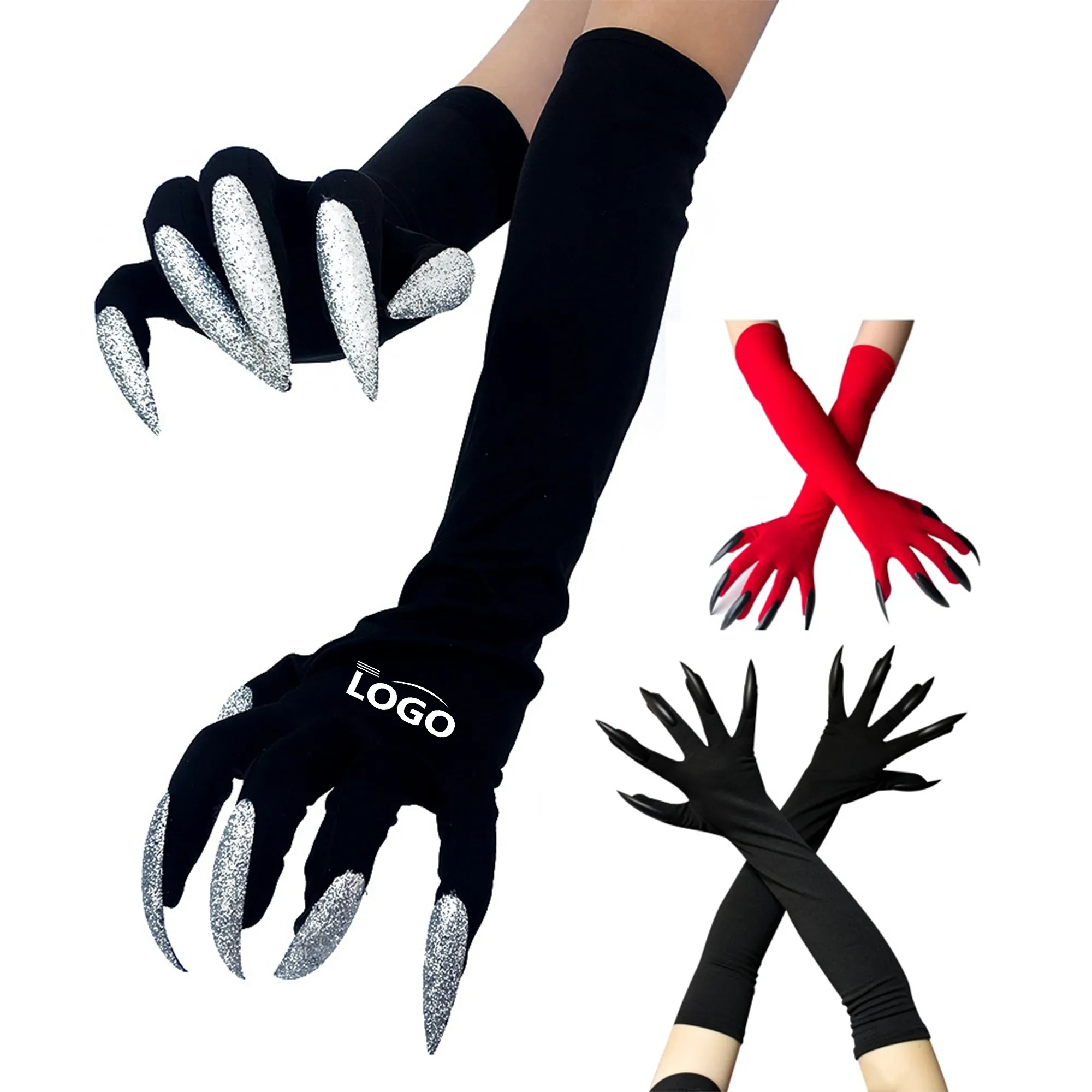 Halloween Cosplay Long Nail Witch Gloves 3