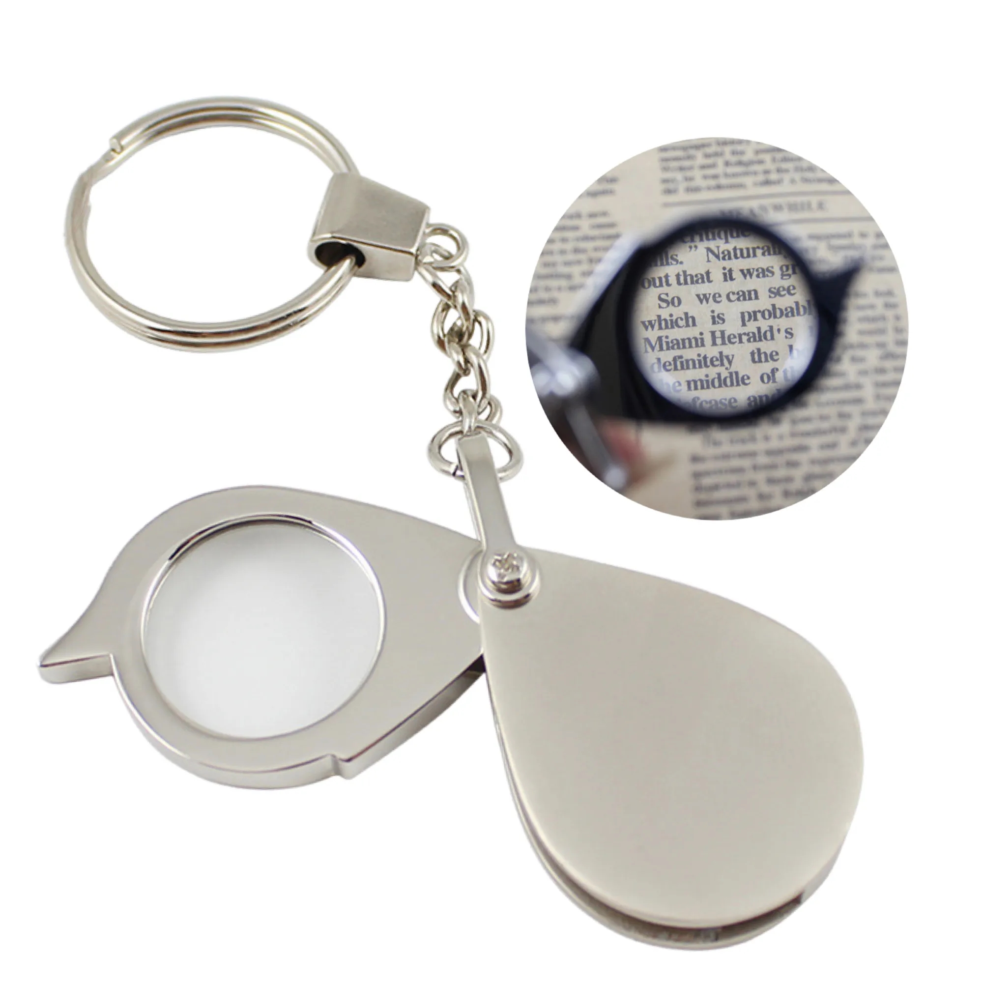 MOQ 50 10X Portable Folding Magnifier Key Chain 3