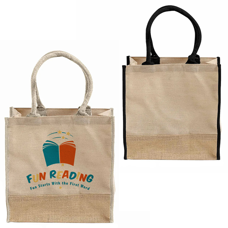 Sunset Square Jute Tote Bag 5