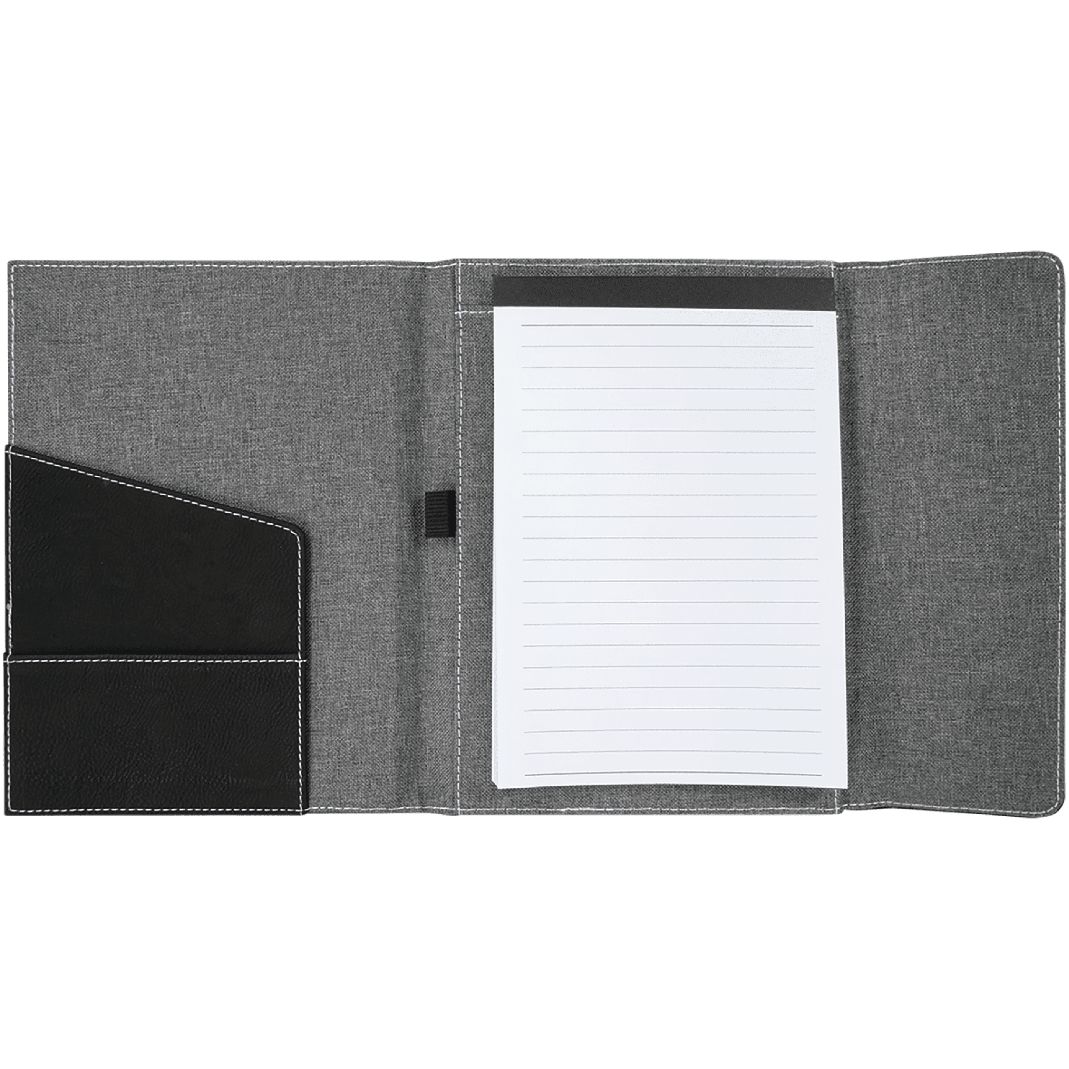 7" x 9" Black & Silver Leatherette & Gray Canvas Portfolio 9