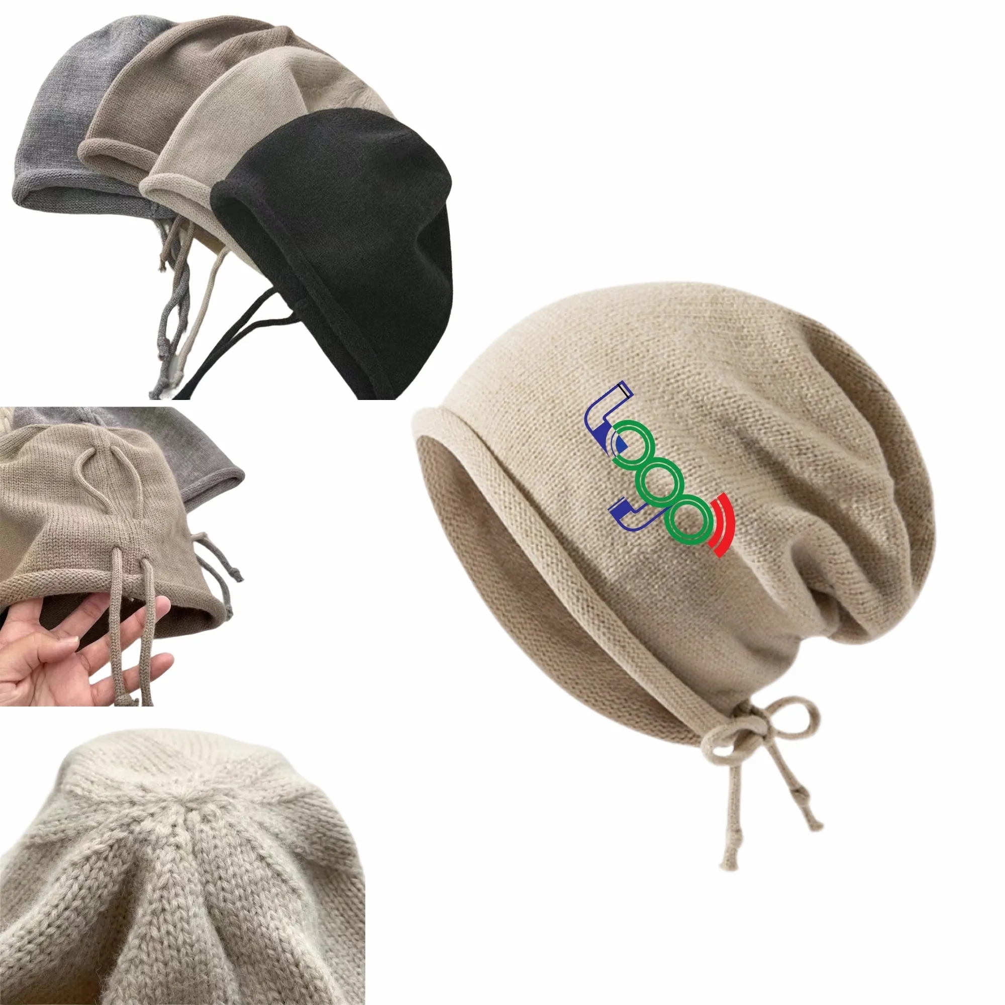 Winter Drawstring Beanie For Women