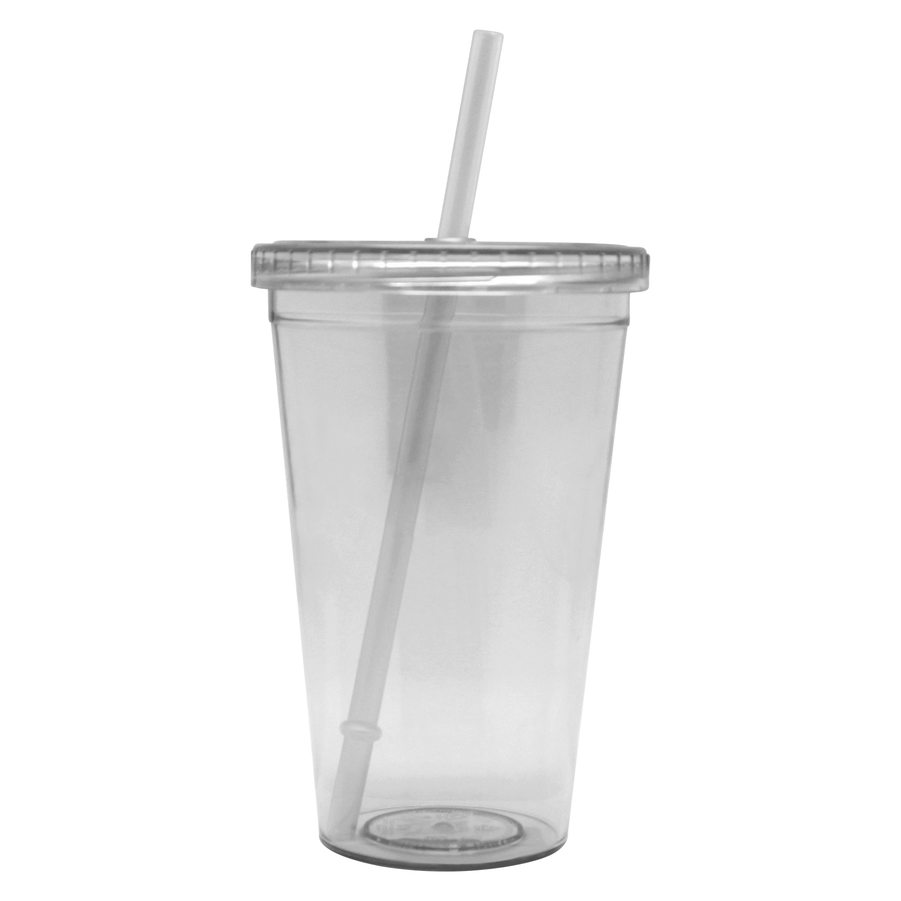 Double Wall Clear Plastic Cup With Lid And Straw 3