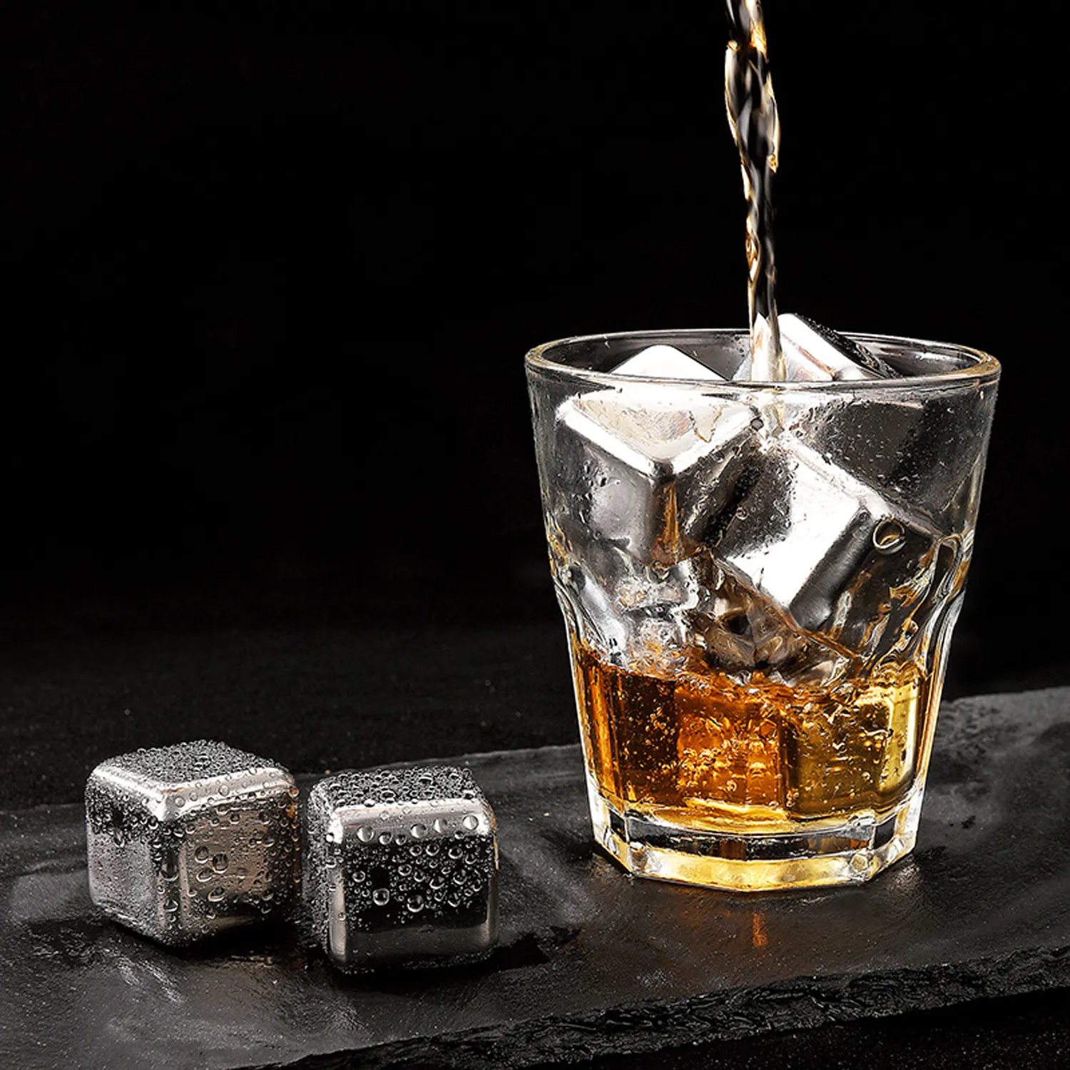 8 Packs Reusable Stainless Steel Ice Cube 2