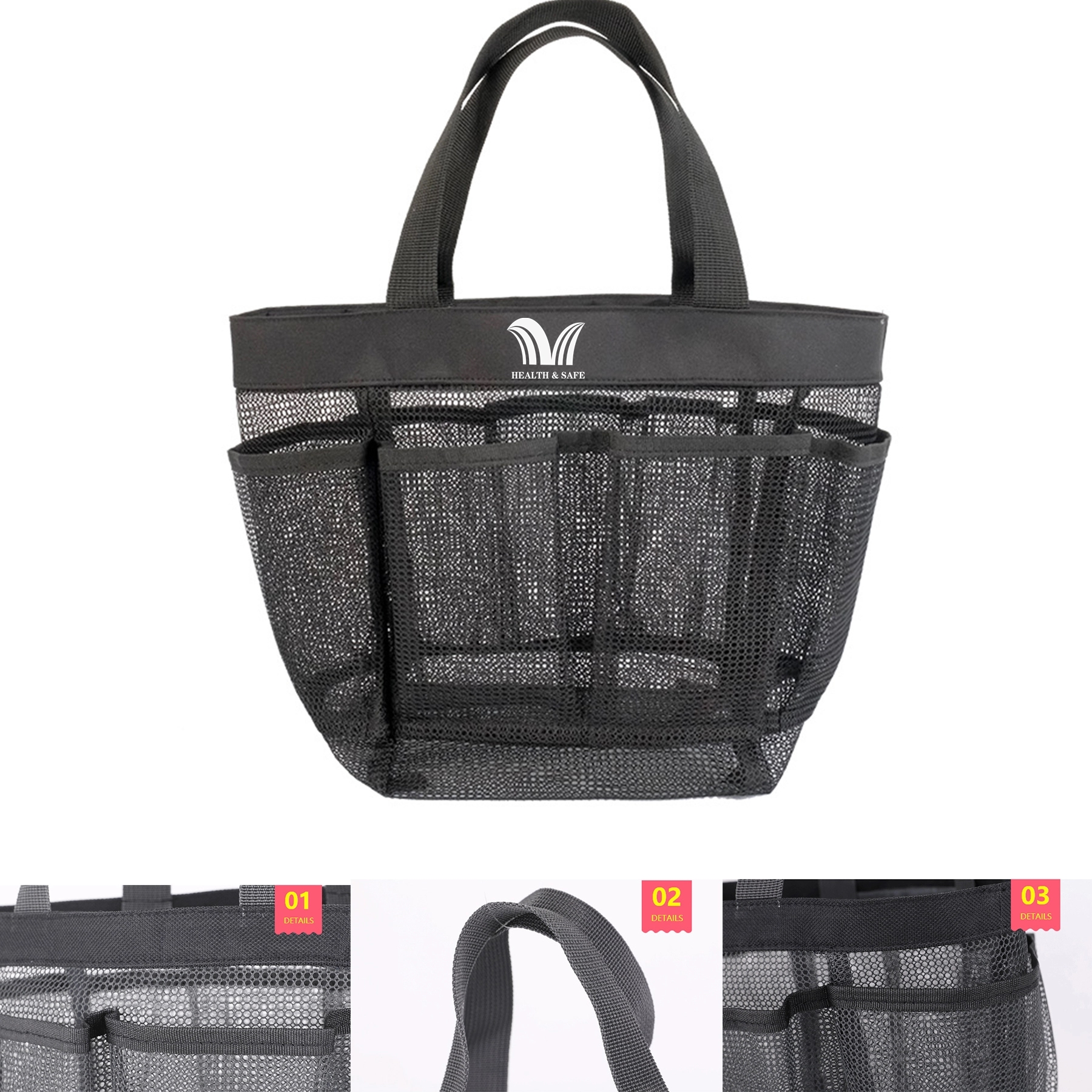 Pockets Foldable Mesh Beach Bag 5