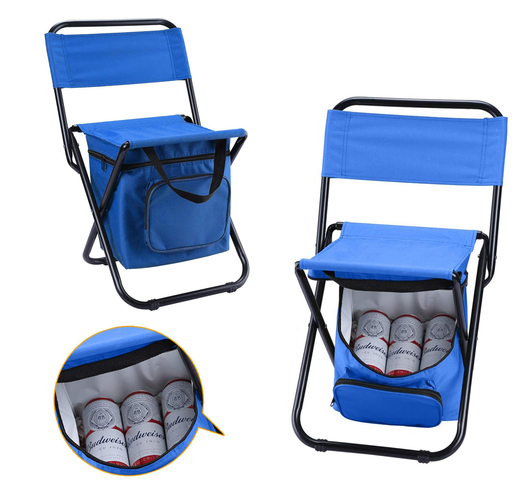 Portable Folding Fishing Chair with Cooler Bag 1
