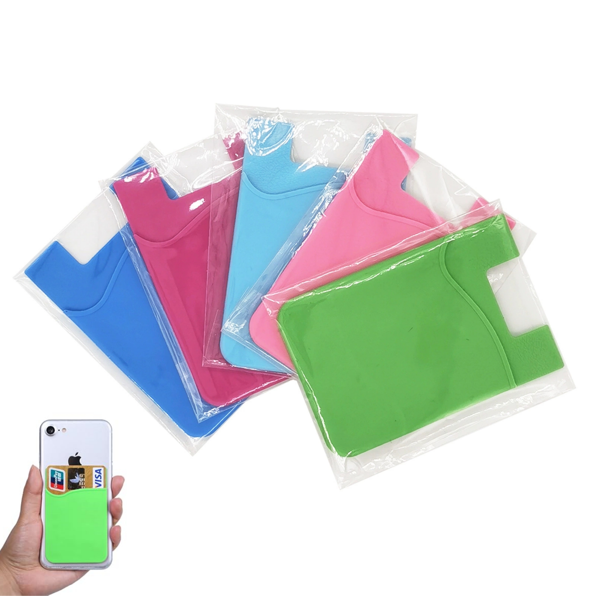 Silicone Card Sleeve For Cell Phone 5