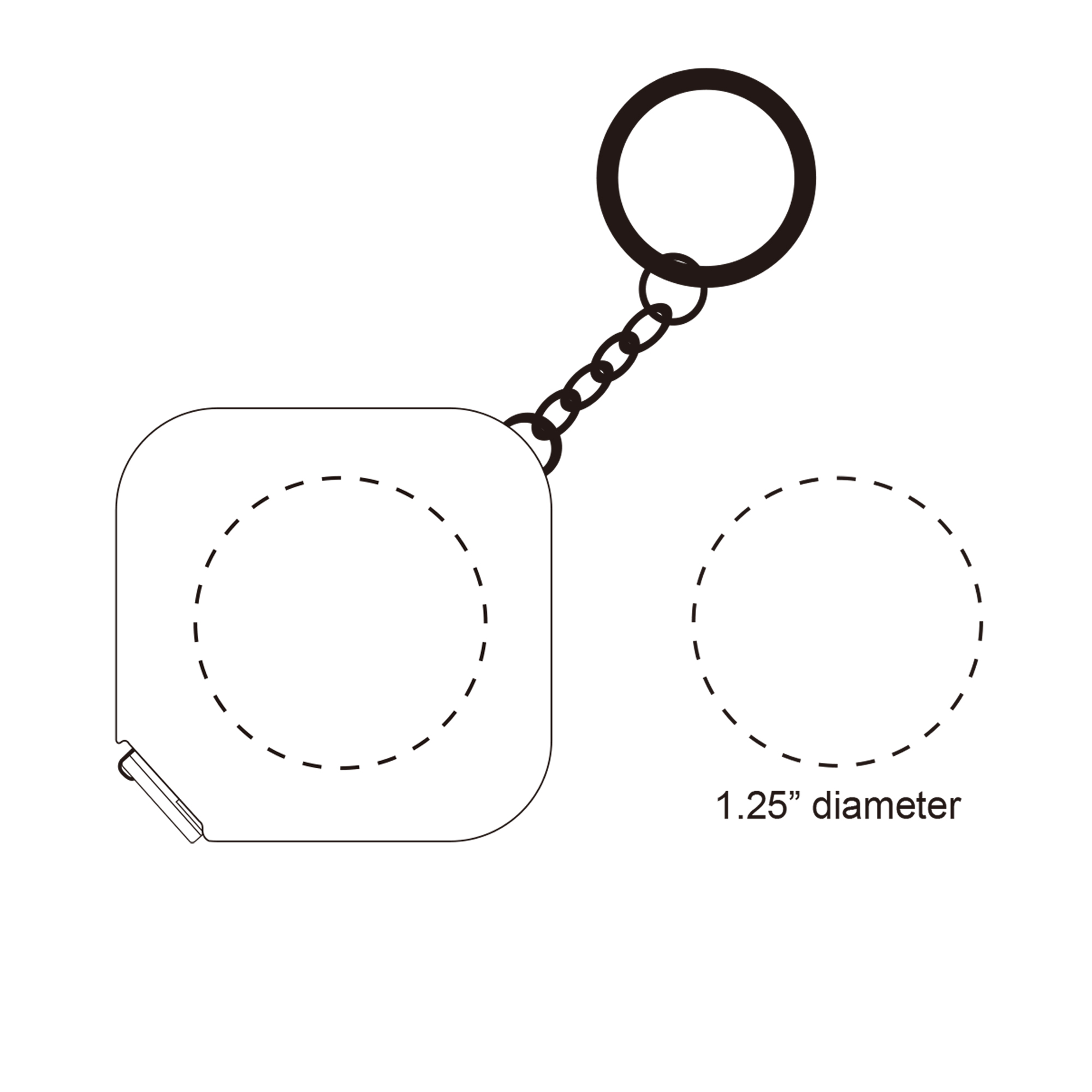 Square Tape Measure with 5-Foot Length and Key Chain 2