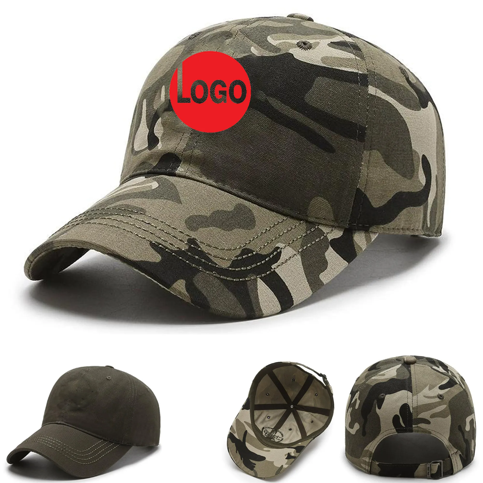 Custom Outdoor 6-Panel Camouflage UV Protection Baseball Cap 2