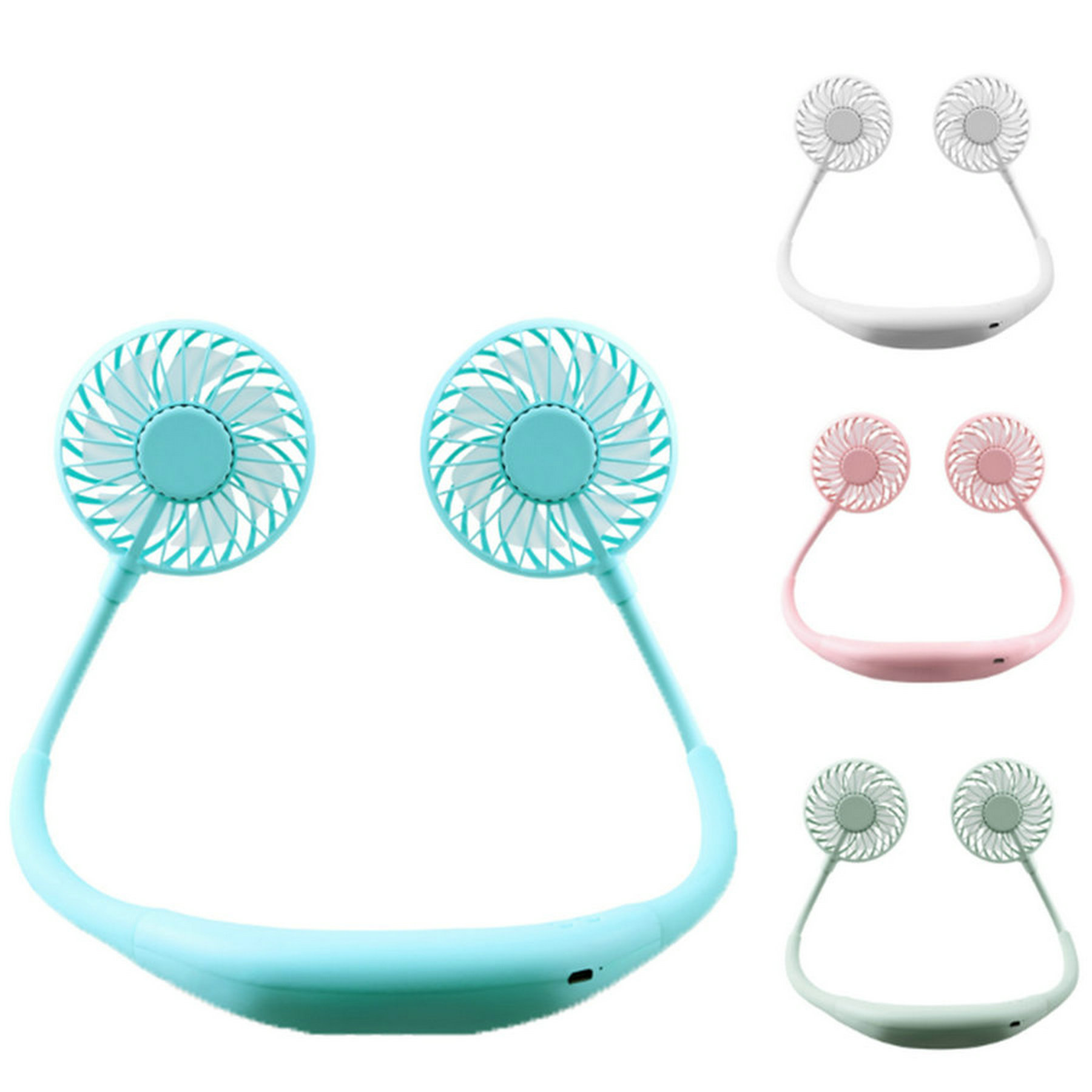 2000mA USB Rechargeable Portable Neck Fan 2