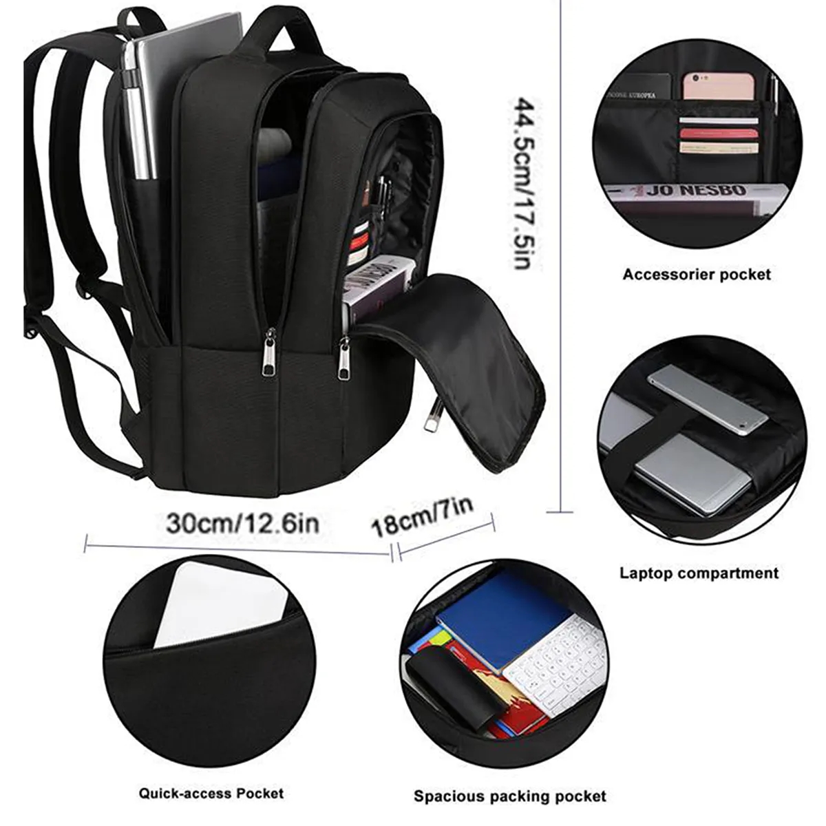 31L Anti Theft Business Travel Backpacks With Charging Port 5