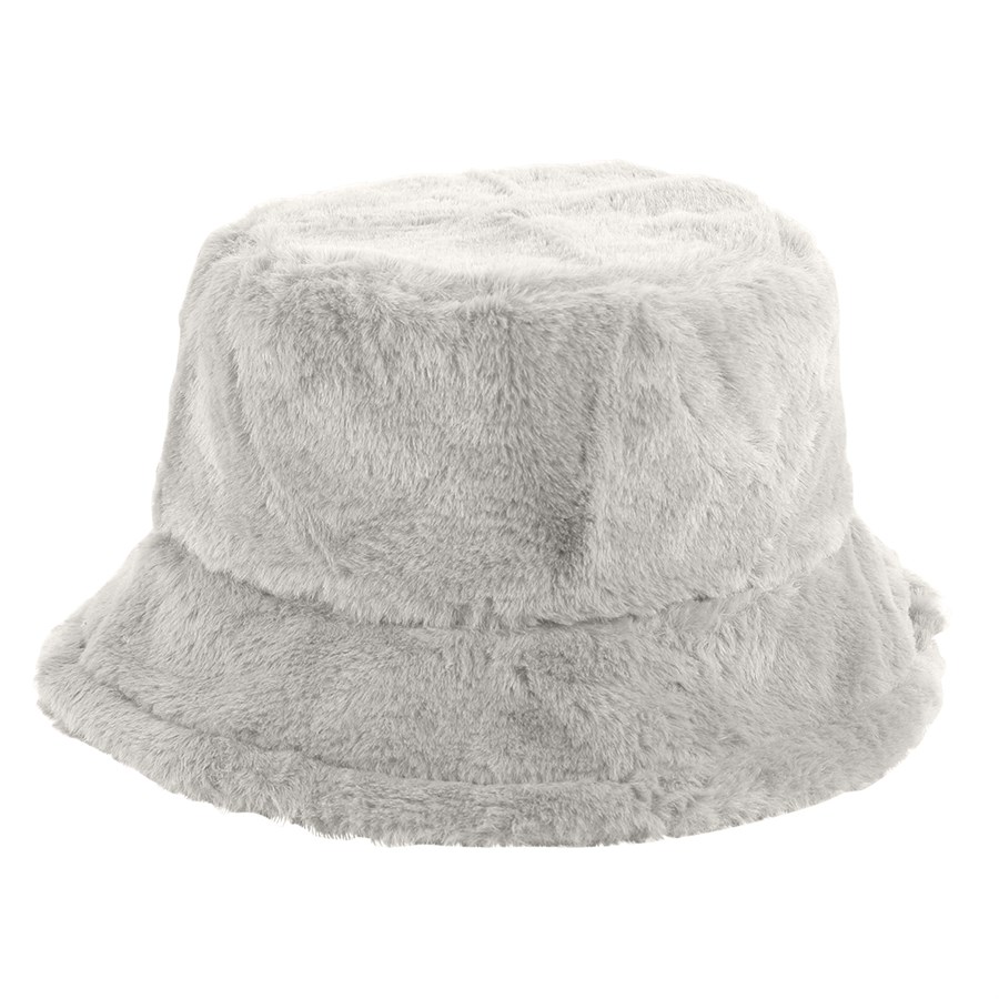 Solid Color Faux Fur Bucket Hat with Custom Logo 10