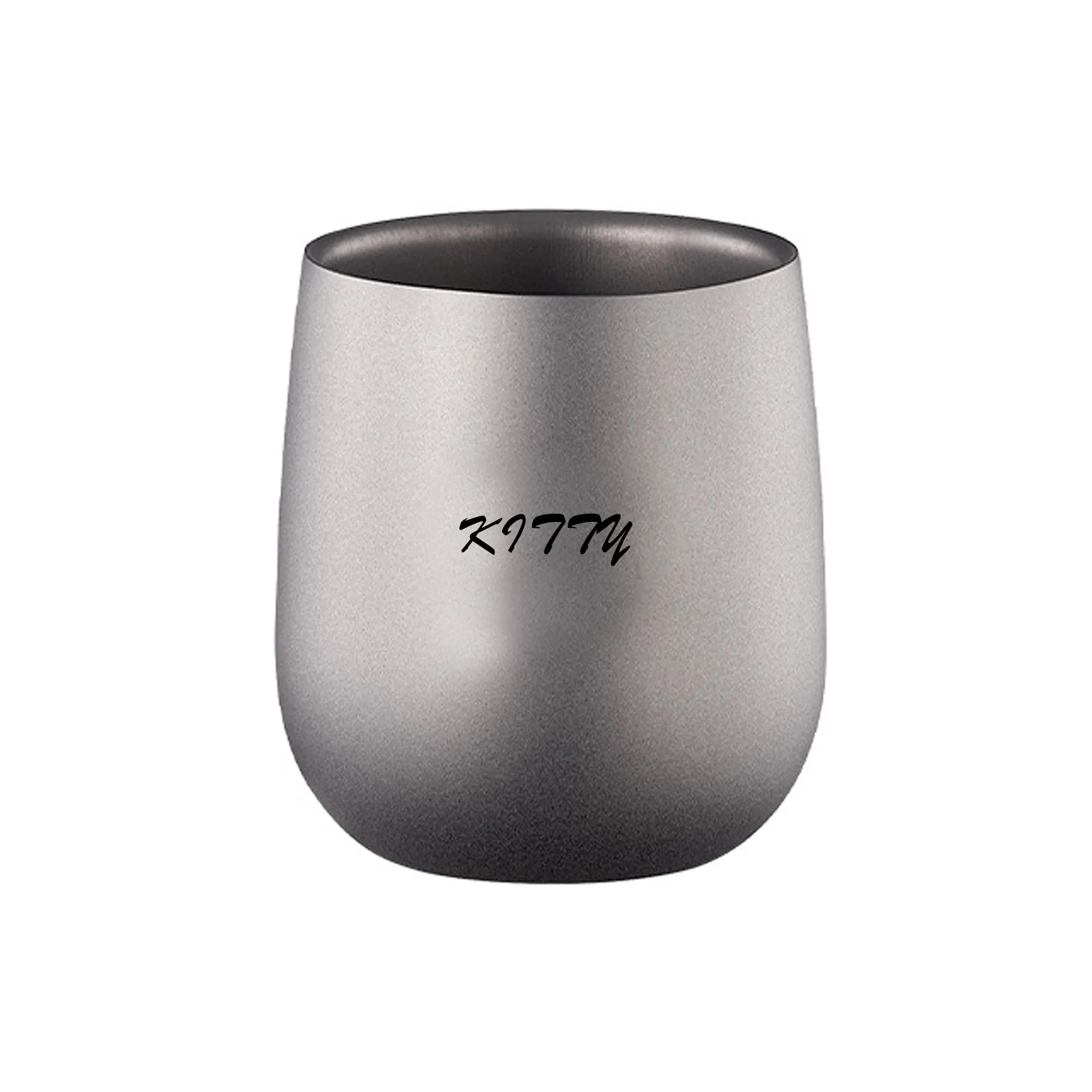 Pure Titanium Double-Layer Anti-Scald Goose Egg-Shaped Cup 2