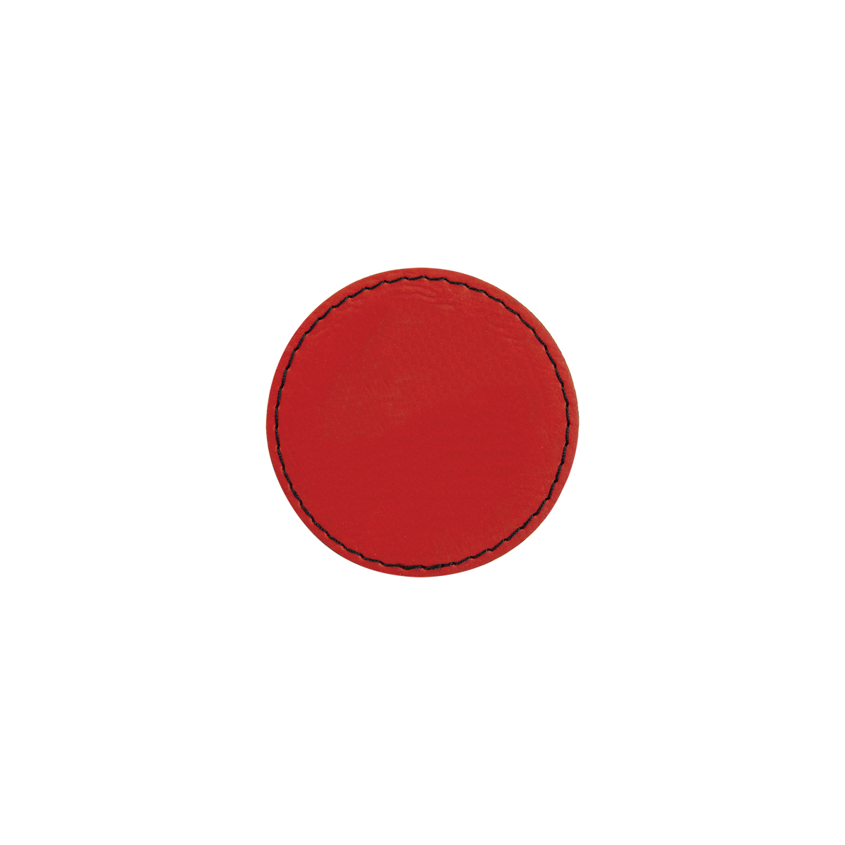 2" Red Leatherette Round Patch with Adhesive 3