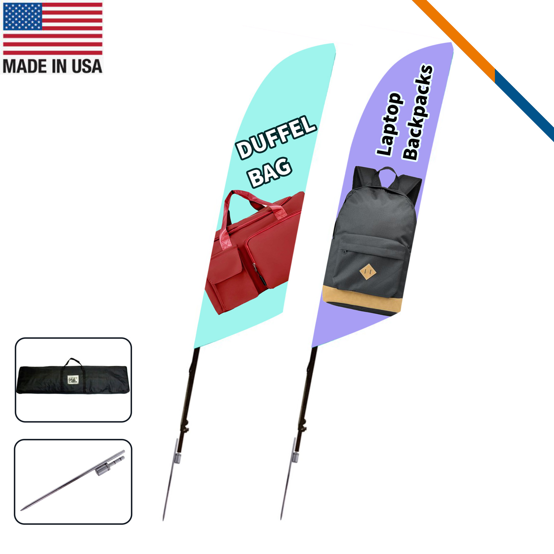 10' Mreop Double-Sided Angle Flag 3
