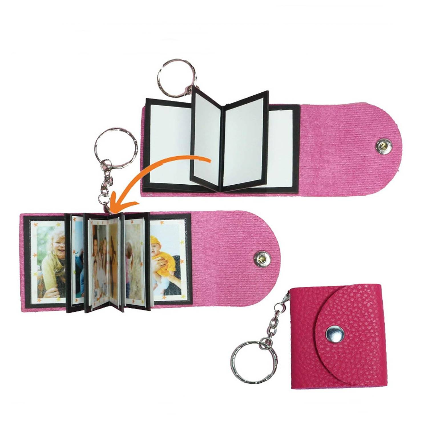Personalized Mini PU Leather Picture Keychain 7