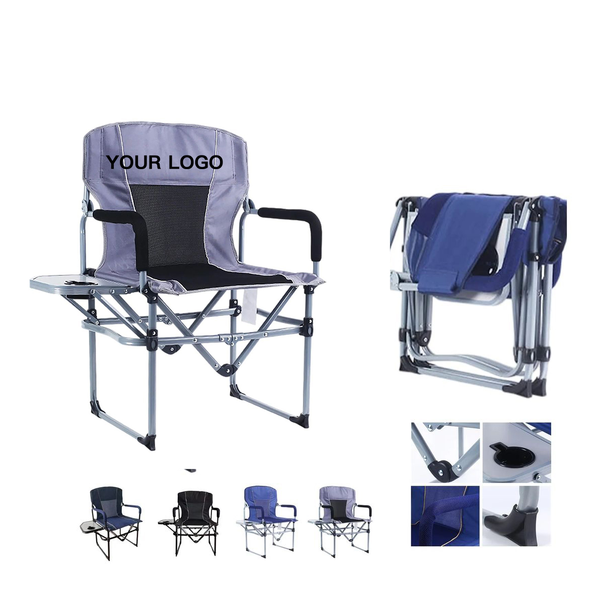 Camping Chair with Mesh and Side Table 2