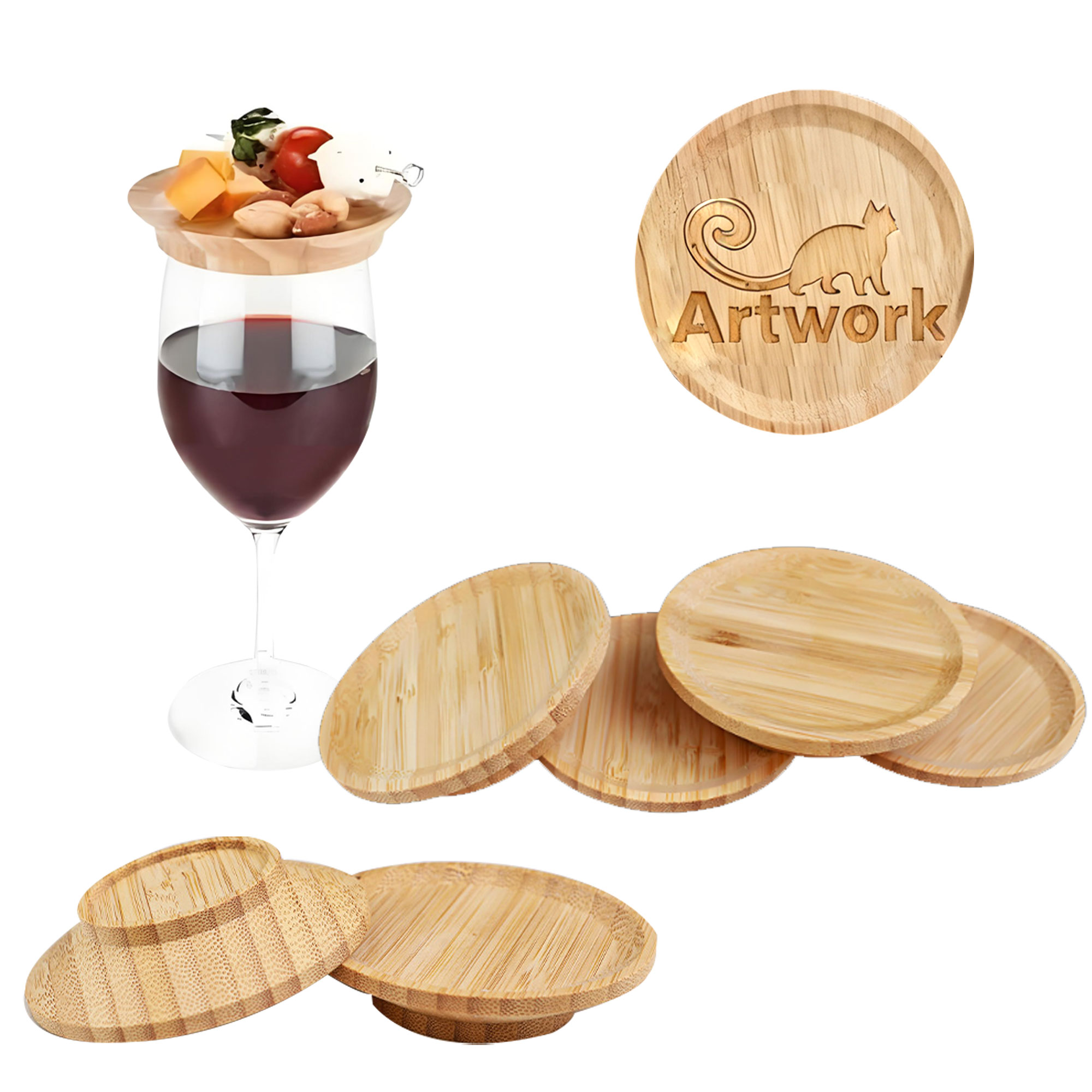 Bamboo And Wood Red Wine Glass Lid 2