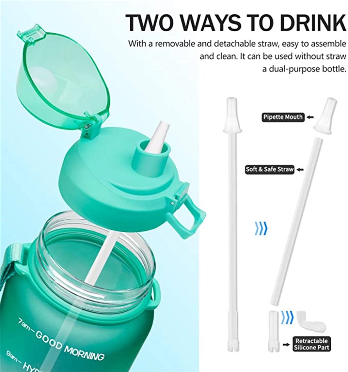 Multiple Water Bottle with Time Marker 6
