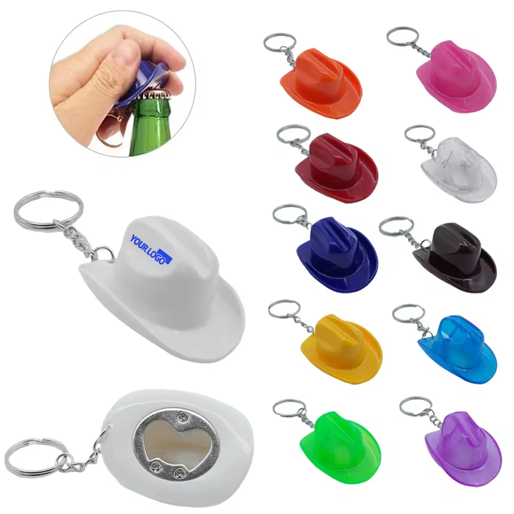 Cowboy Hat Bottle Opener Keychain 1
