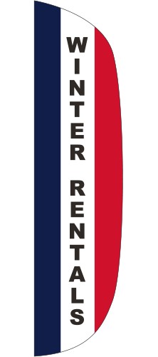 "WINTER RENTALS" 3' x 12' Message Flutter Flag 1