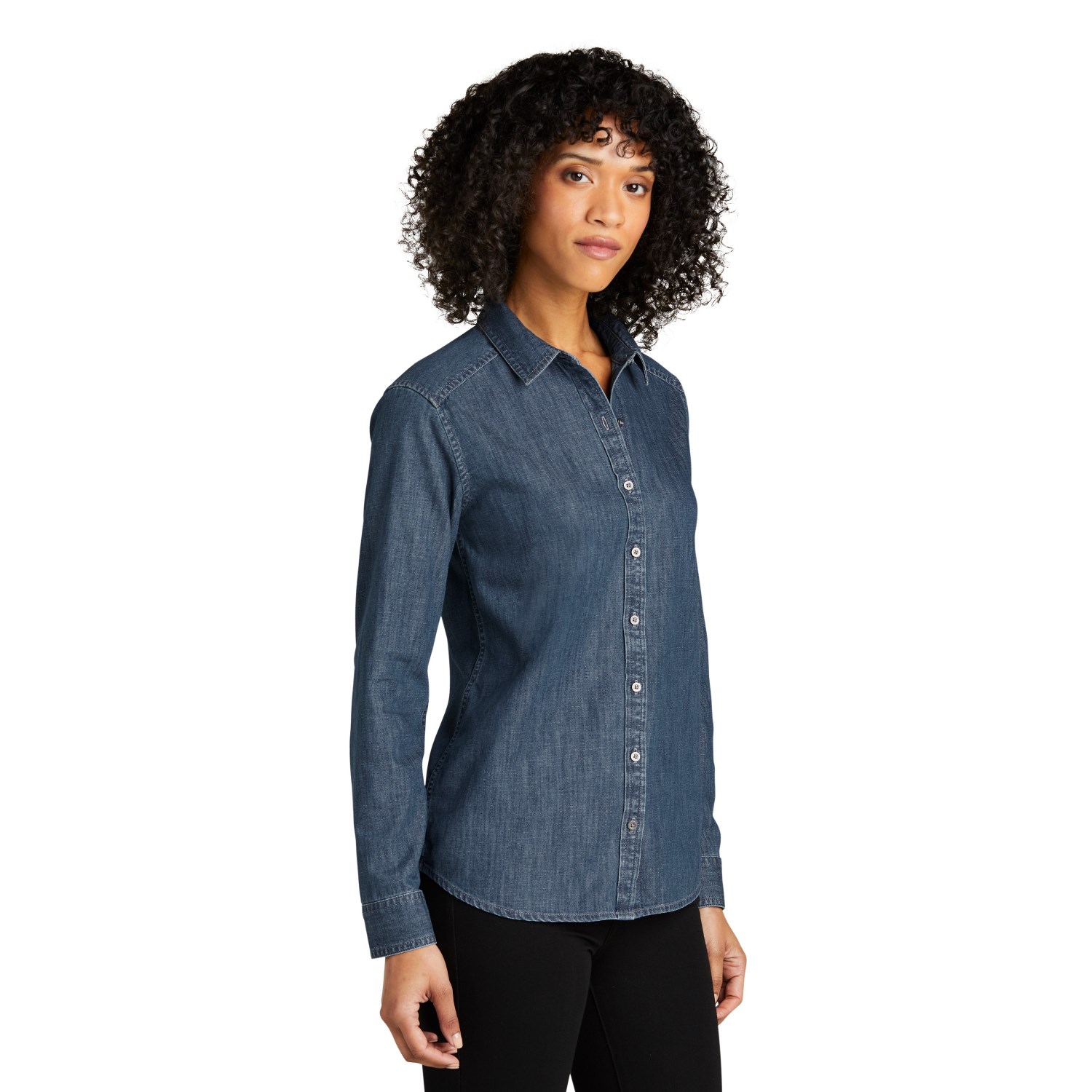 Port Authority Ladies Long Sleeve Perfect Denim Shirt 5.4 oz 4