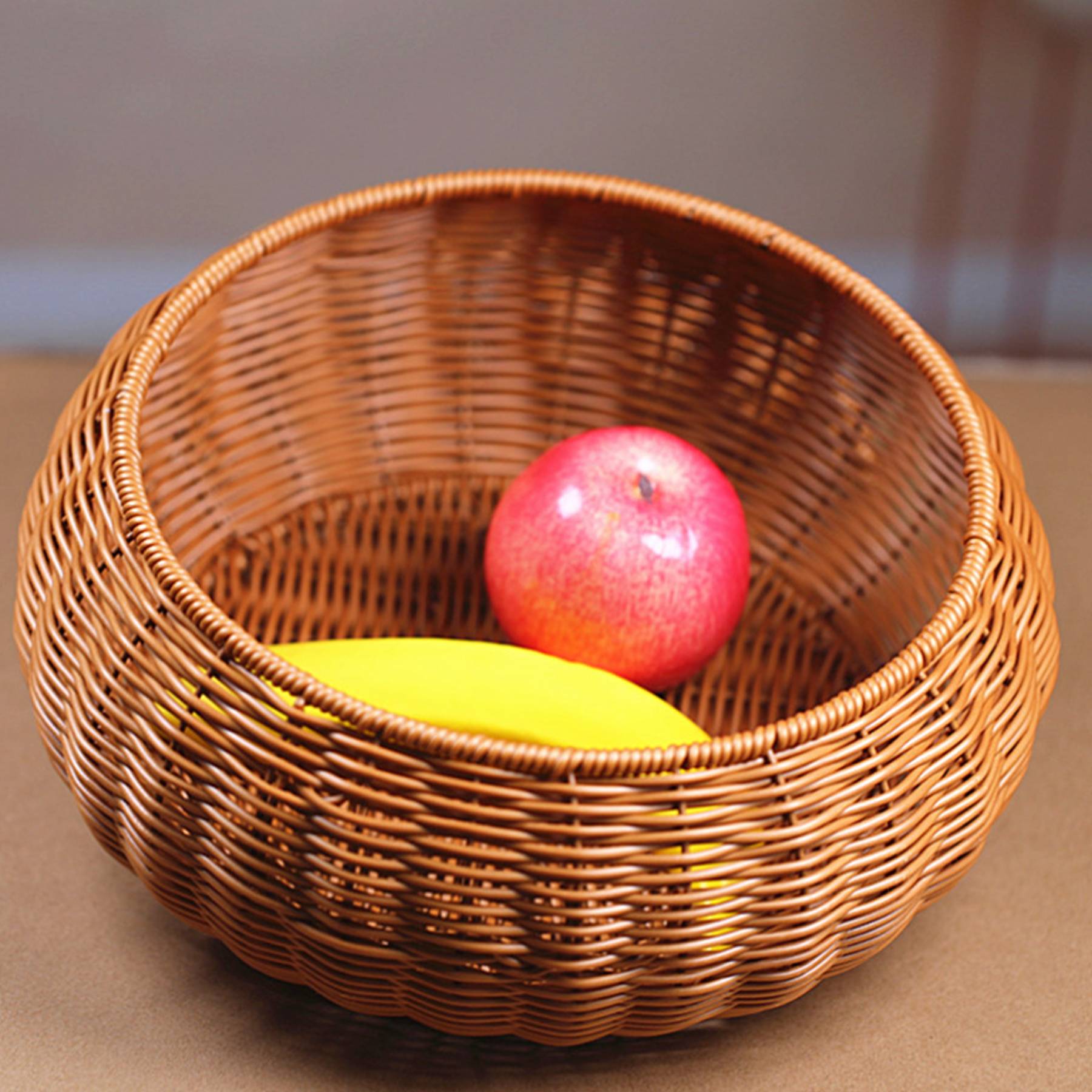 Wood Rattan basket with lid 3