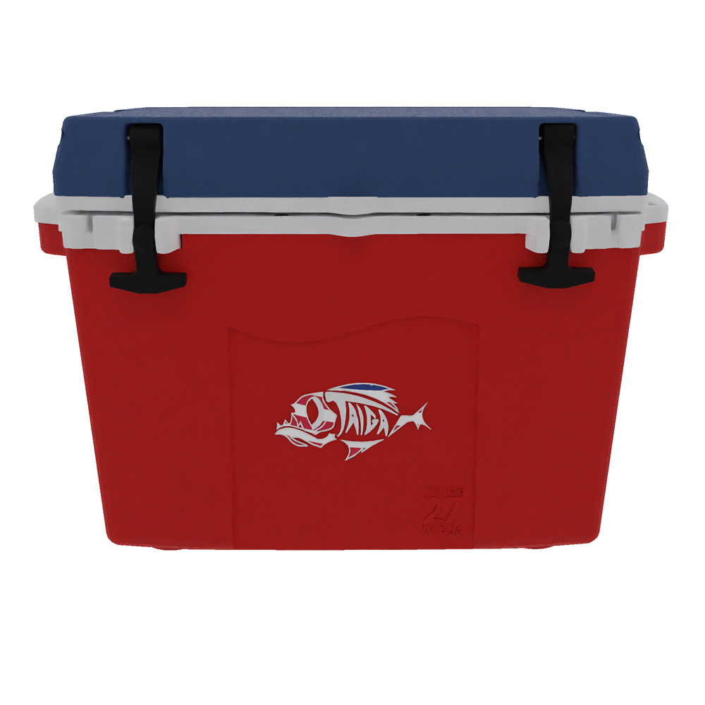 Taiga 27 Quart Cooler: Custom molded Logo, Custom PMS Color 16