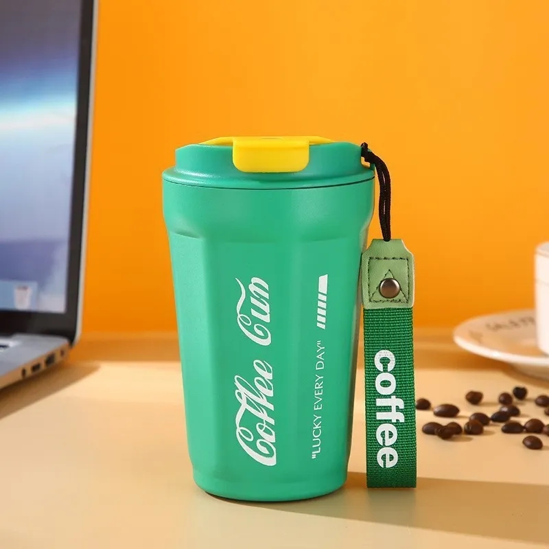 14oz Stainless Steel Insulated Mug With Lanyard 2