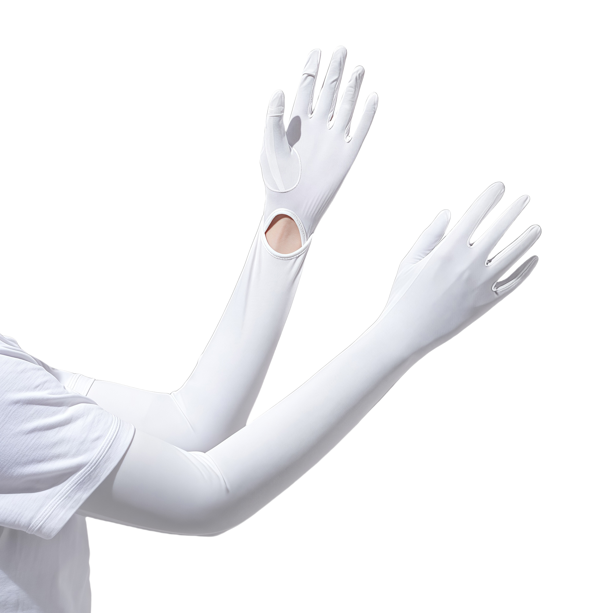 Women's Long Thin Sun Sleeves UV Protection Arm Covers Outdoor Cycling Cool Touch Screen Gloves 6