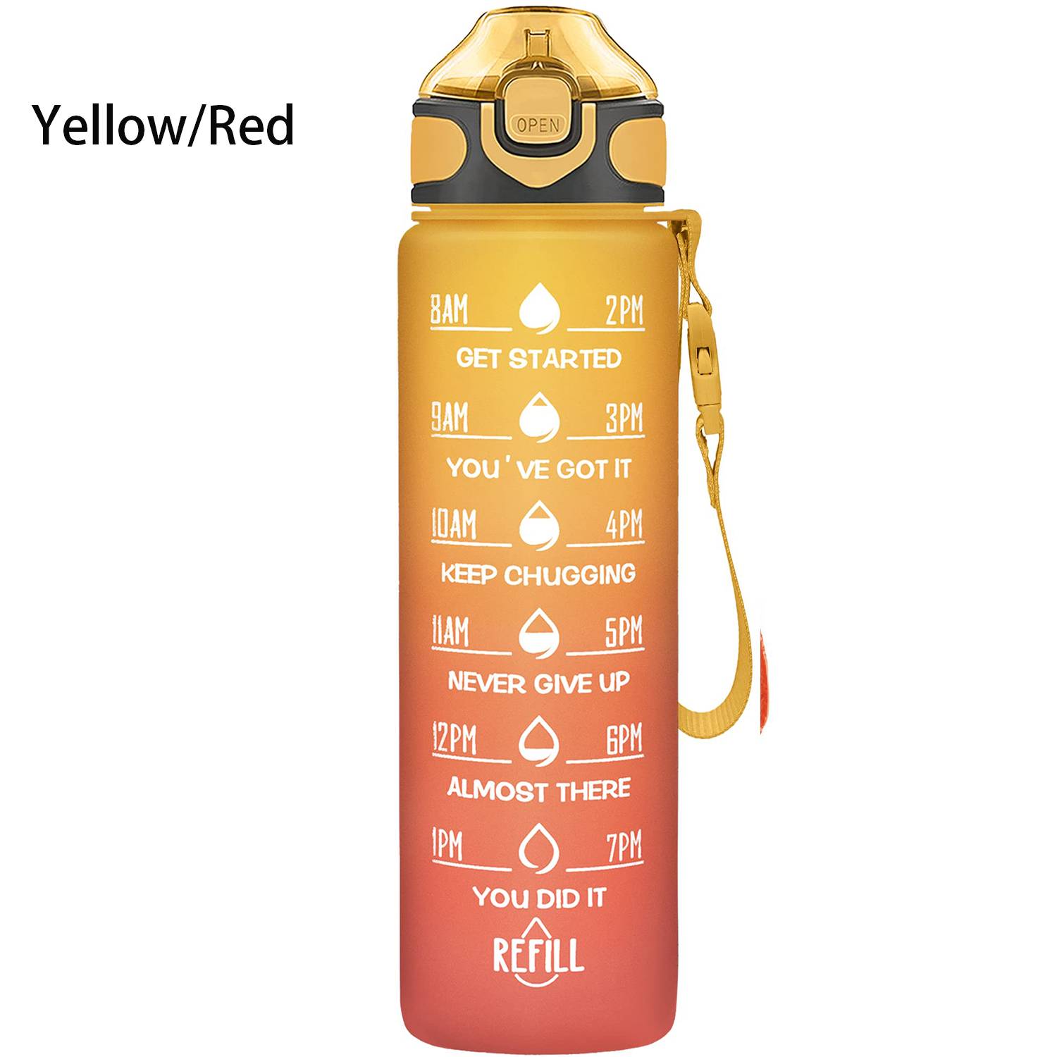 32oz BPA Free Wide Mouth Sports Water Bottle w/ Time Markers 9
