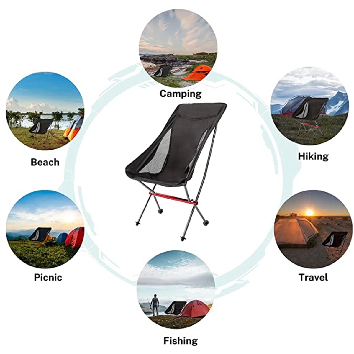 Outsoorable Folding Beach Chair With Travel Bag 4