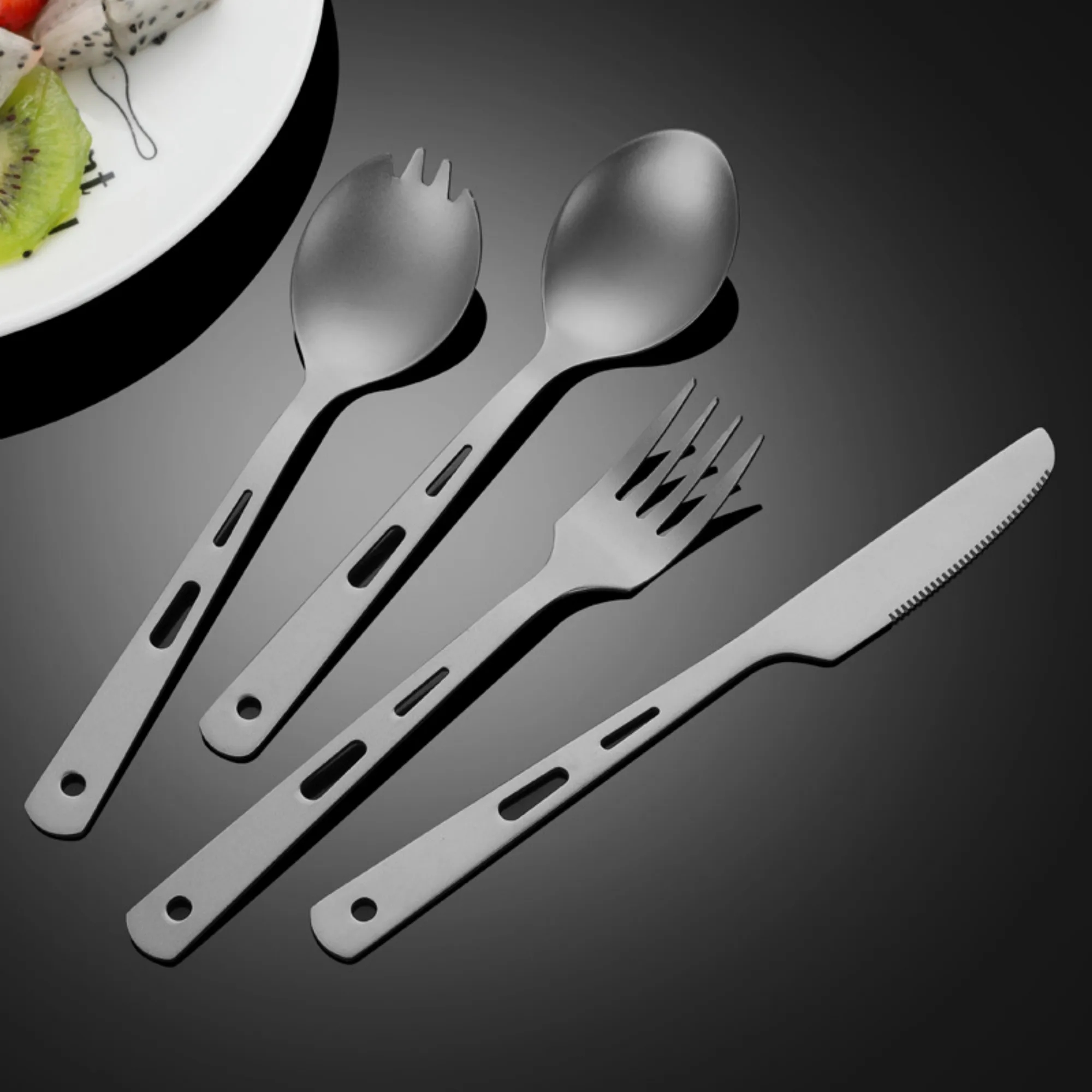 Titanium Camp Cutlery Travel Outdoor Set 9