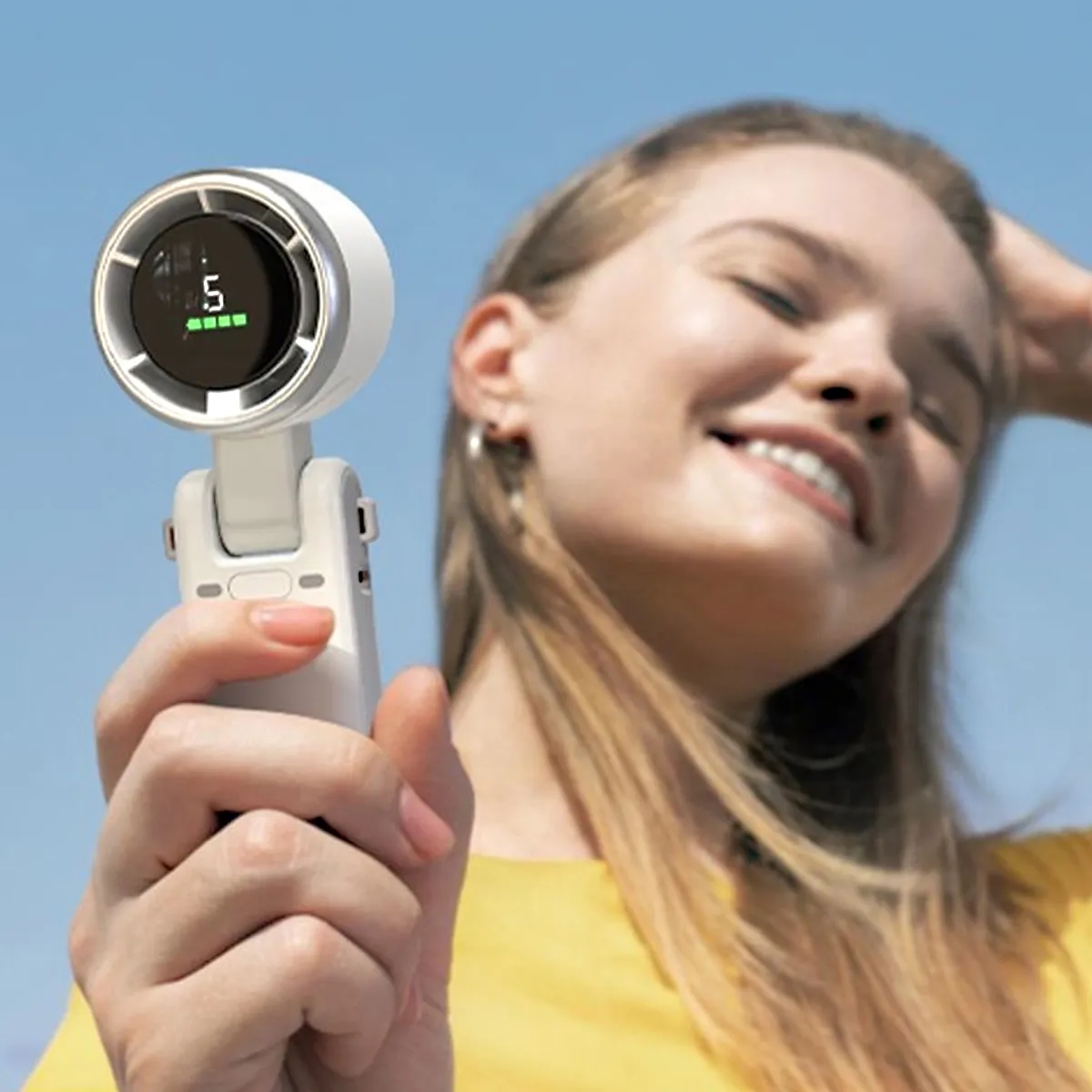 Foldable Handheld Turbine Fan USB Rechargeable 6