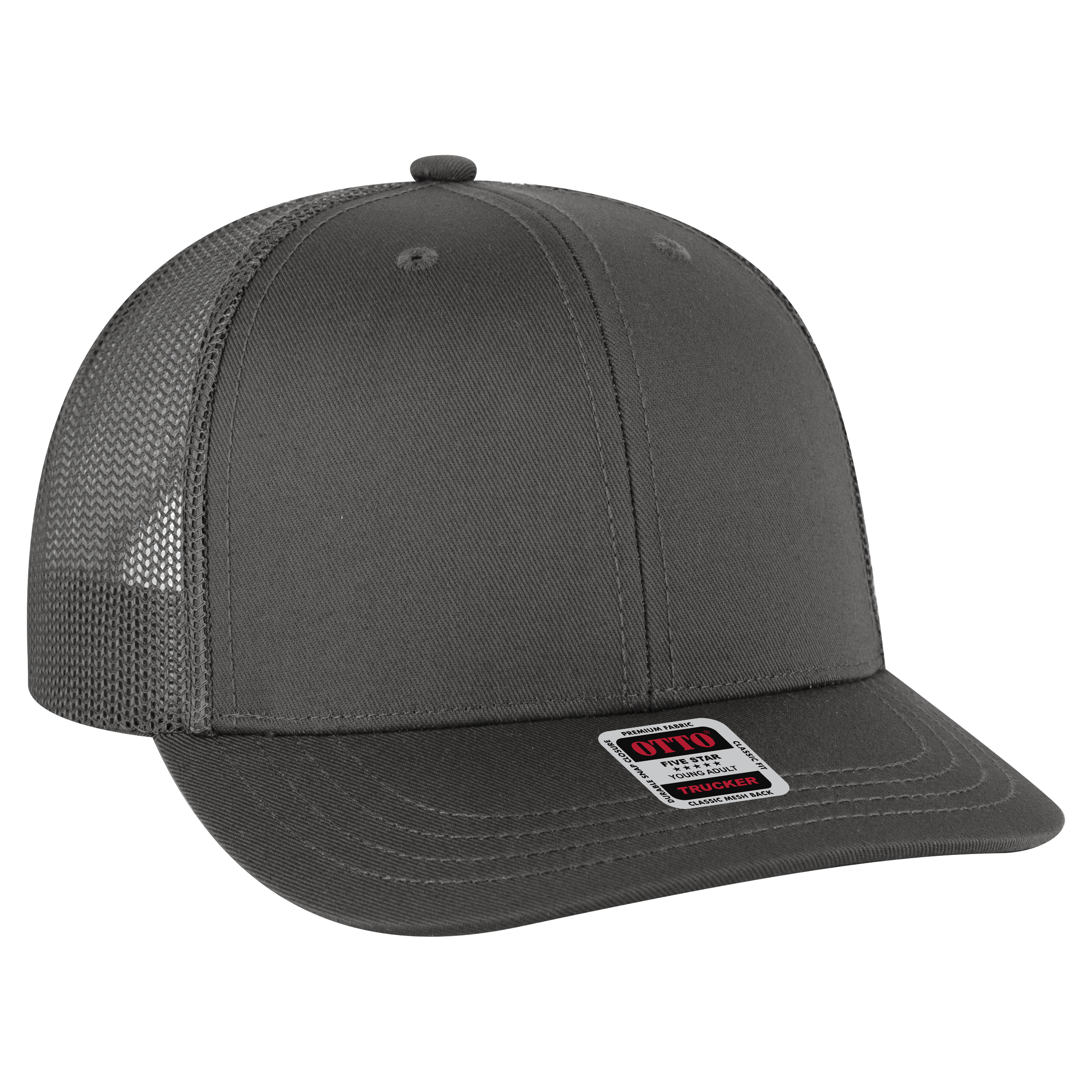OTTO CAP® 6 Panel Mid Profile Mesh Back Trucker Hat 68
