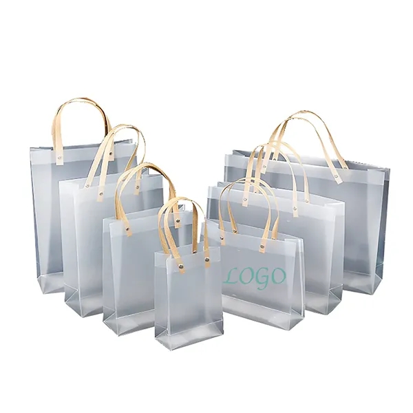 Transparent Plastic Shopping Bag Handle Retail Boutique