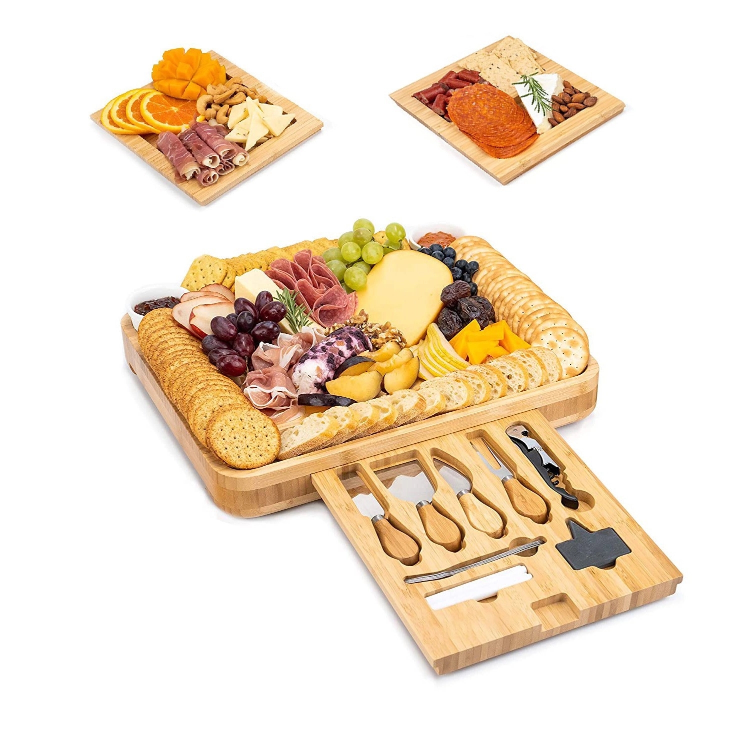 Bamboo Cheese Board and Knife Set 2