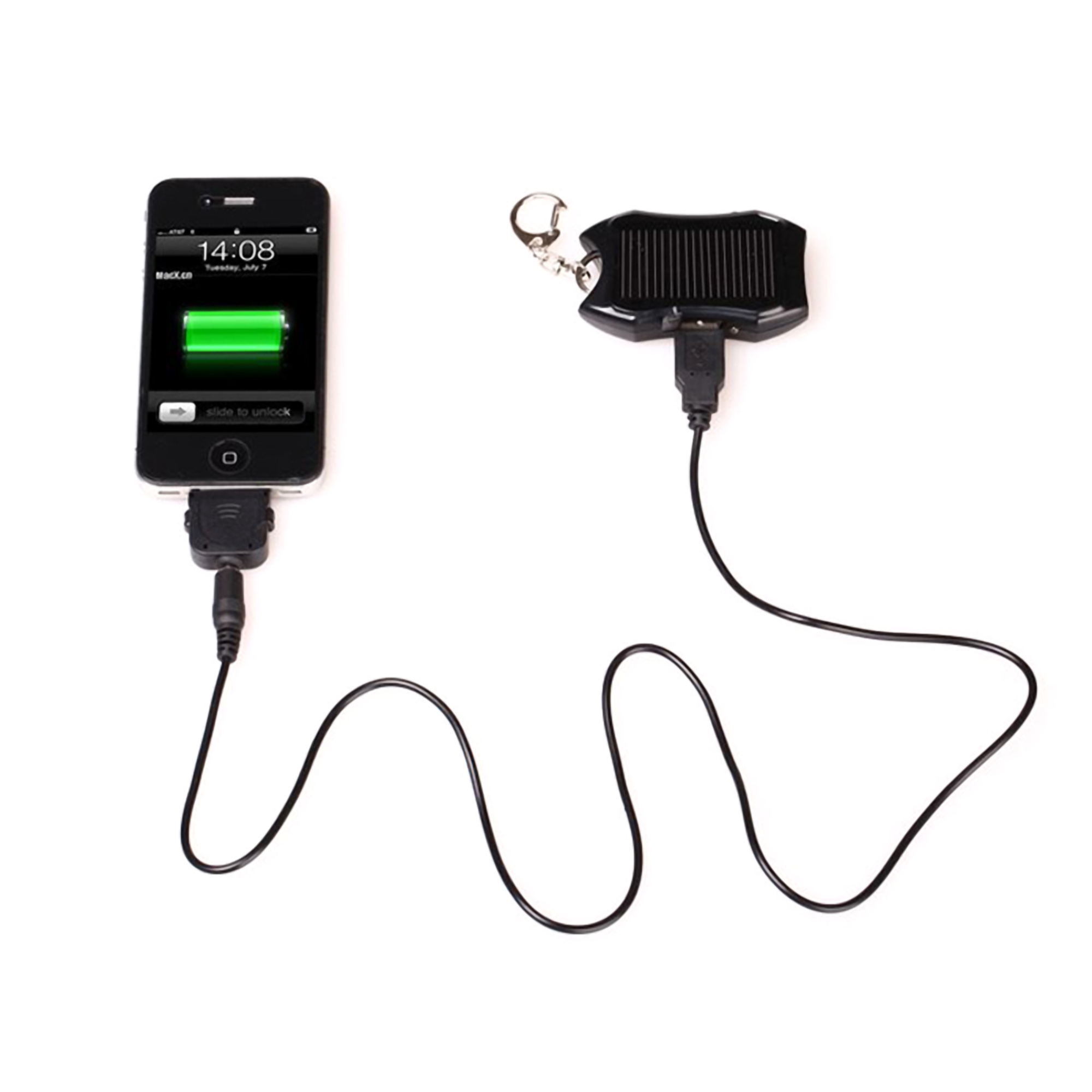 Portable 1200mAh Solar Power Bank w/Keychain 2