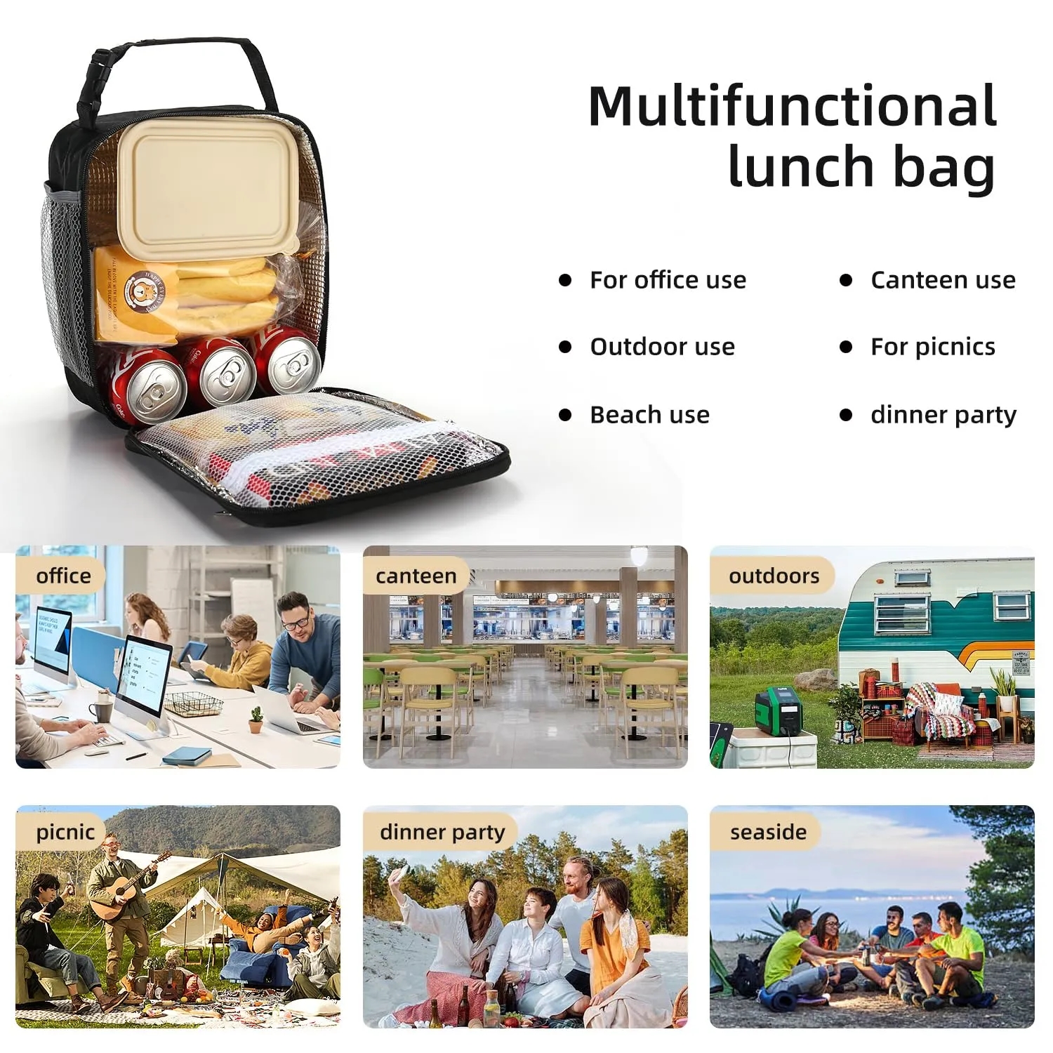 Reusable Insulated Lunch bag cooler 4