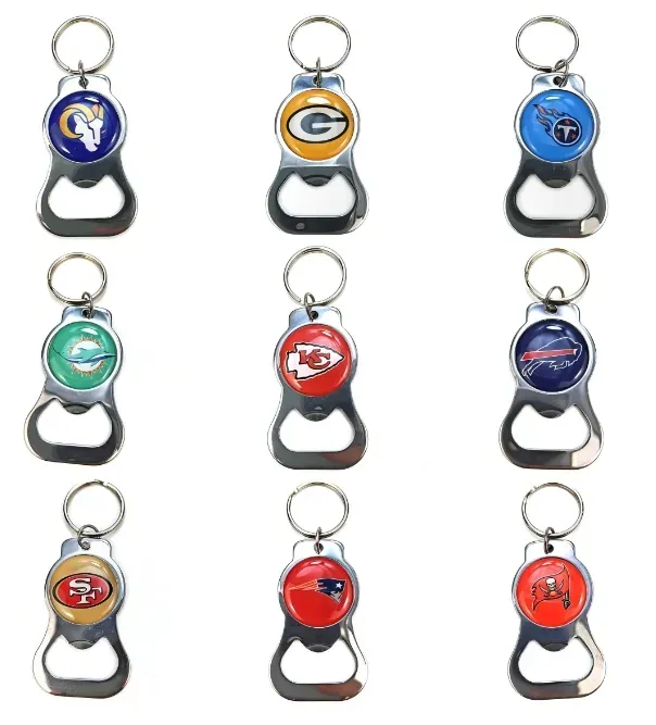 Metal Round Bottle Opener Keychain 1