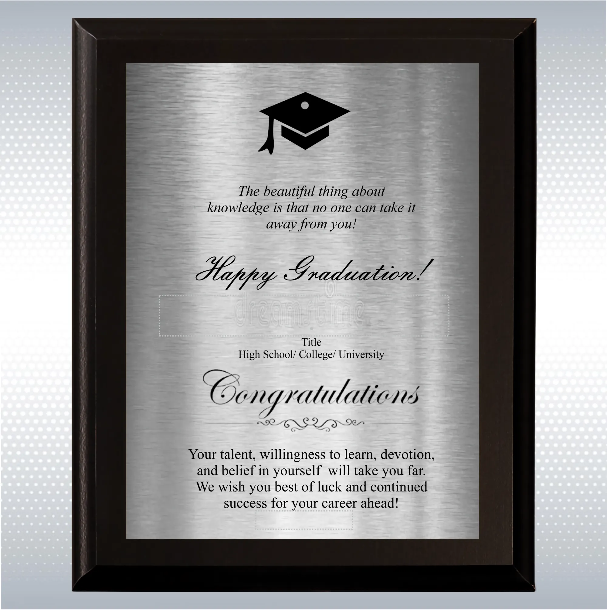 Black Matte Plaque Graduation Gift Award 12