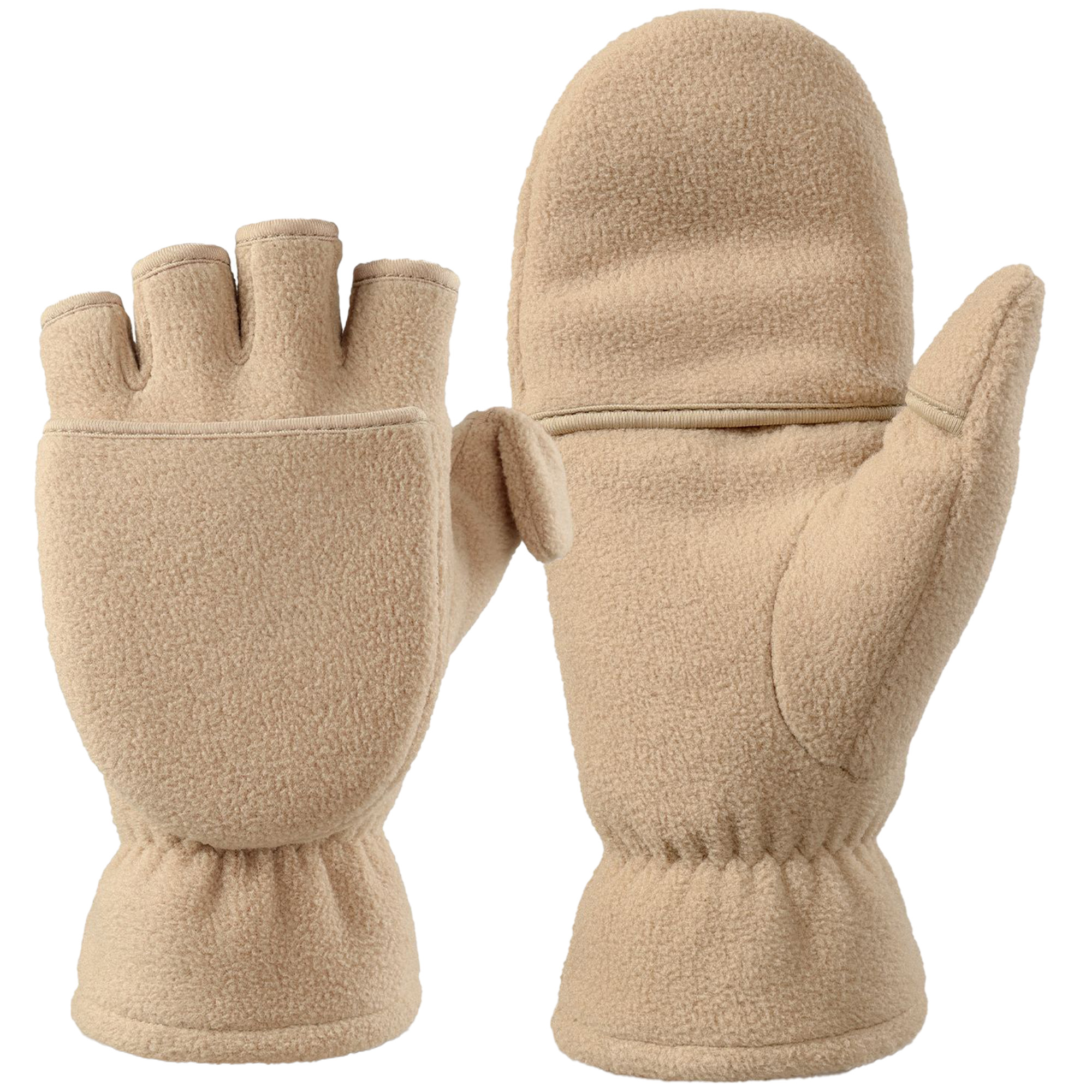 Fleece Thickened Flip-Top Fingerless Gloves Warm Handwear 5