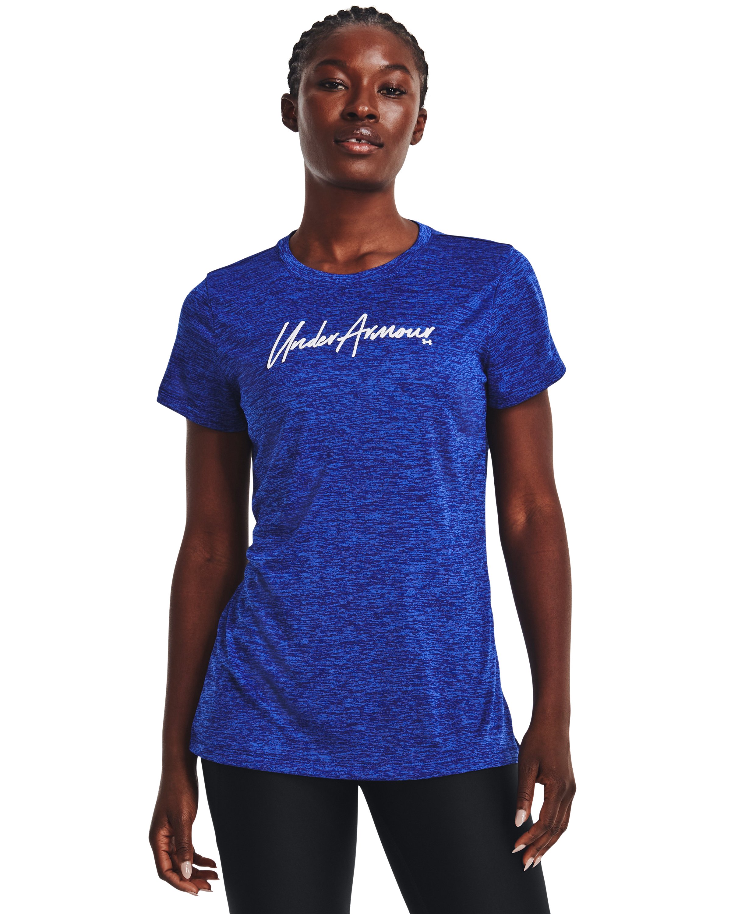 Women's UA Tech Twist Script Wordmark Short Sleeve 5