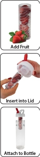 32 oz PET Translucent Sports Water Bottle with Fruit Infuser and Flip Top Lid 8