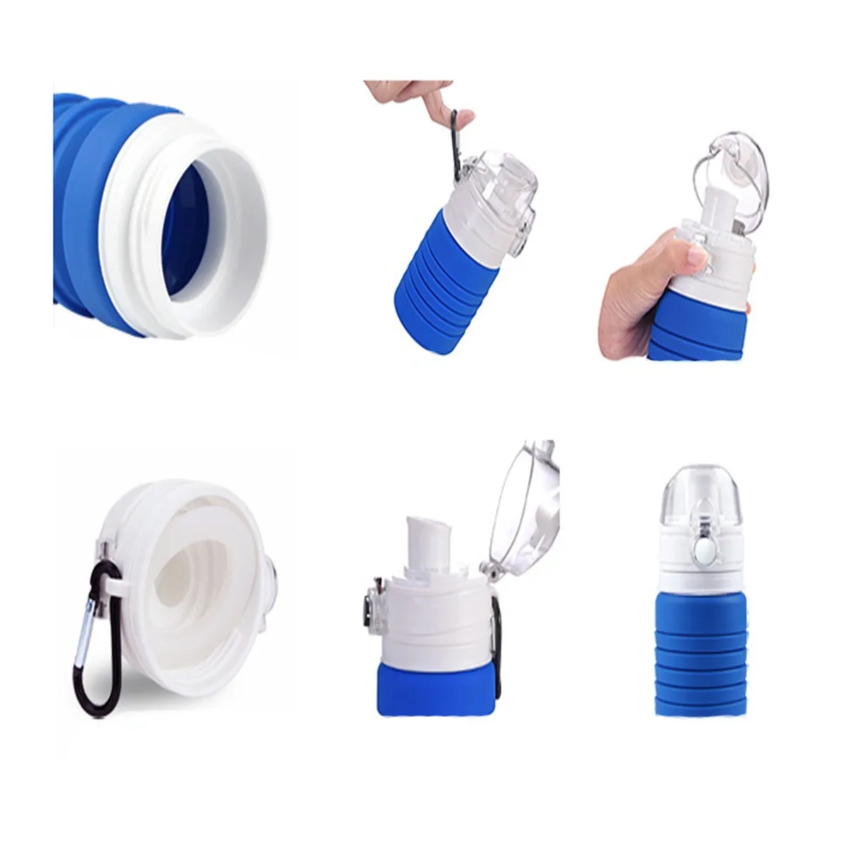 Reusable Portable Leak-Proof Silicone Folding Water Bottle 2