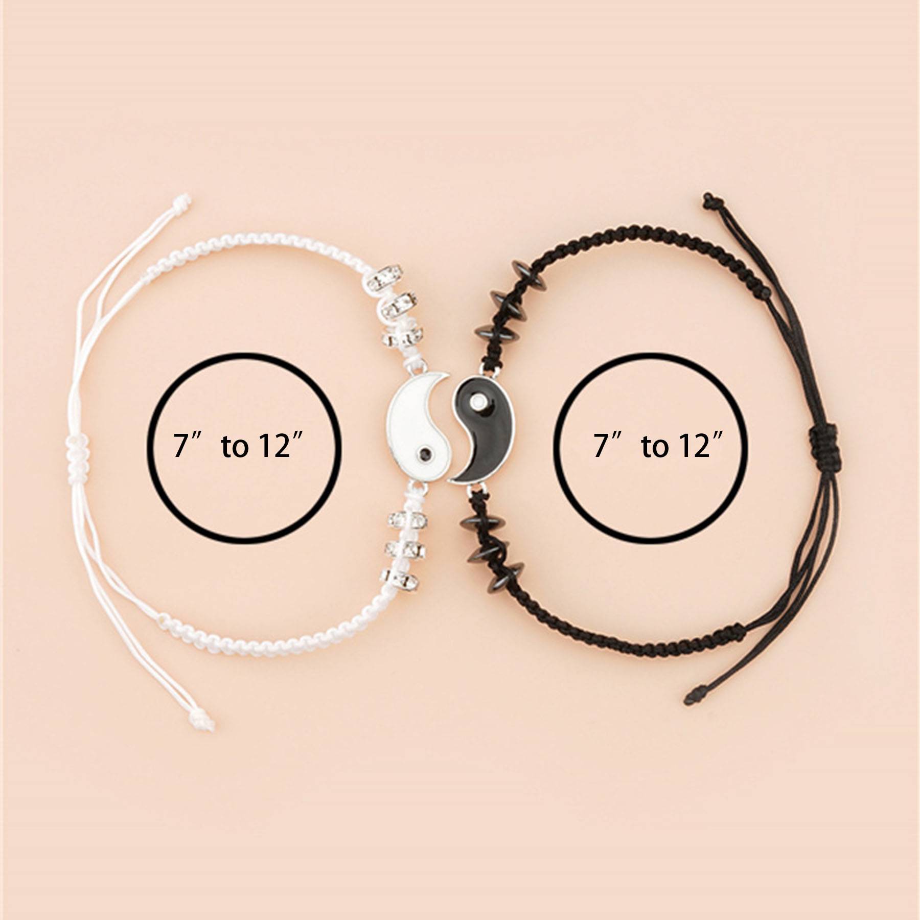 Best Friend Bracelets for 2 Matching Yin Yang 3