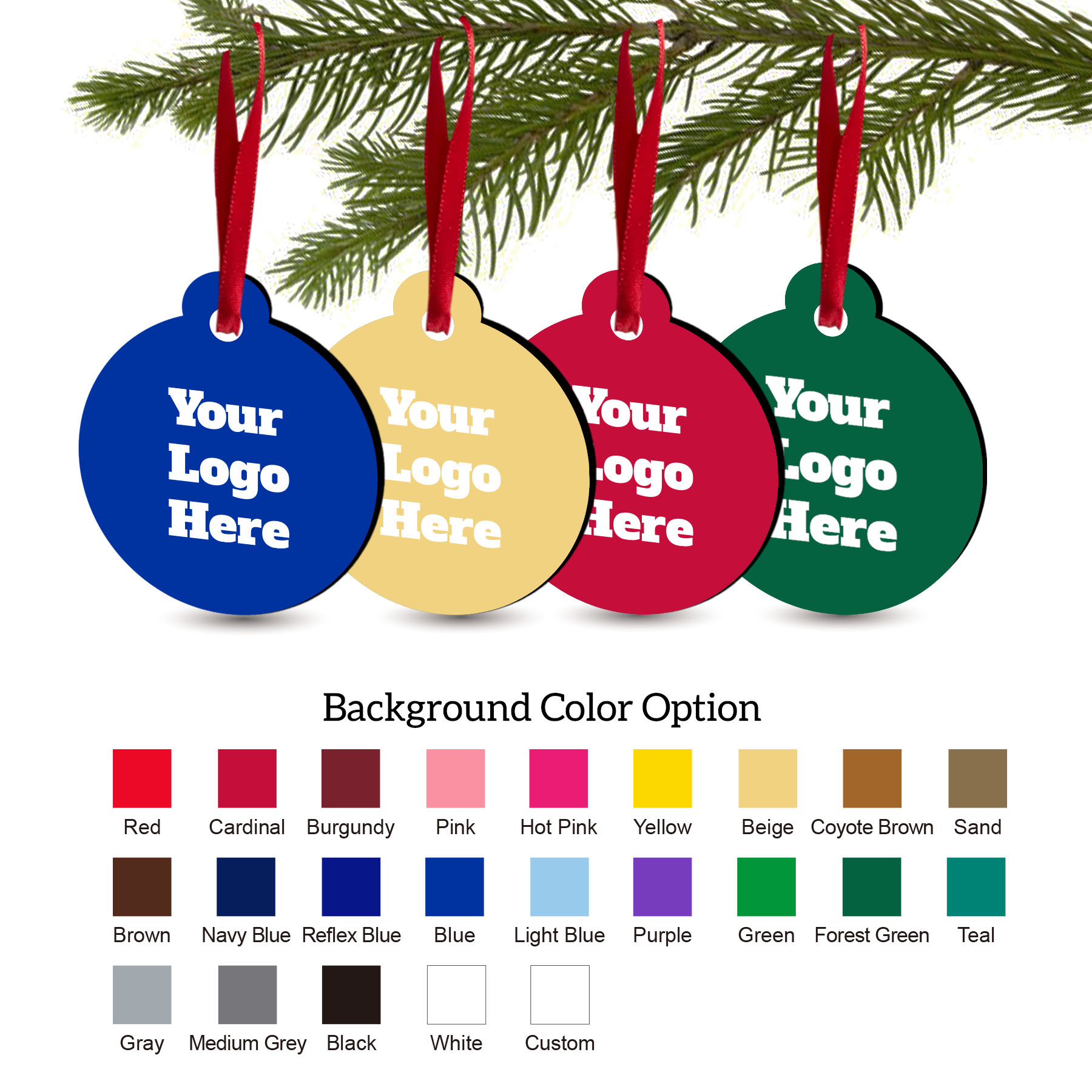 Free Shipping Solid Color Christmas Ornament - Round 5