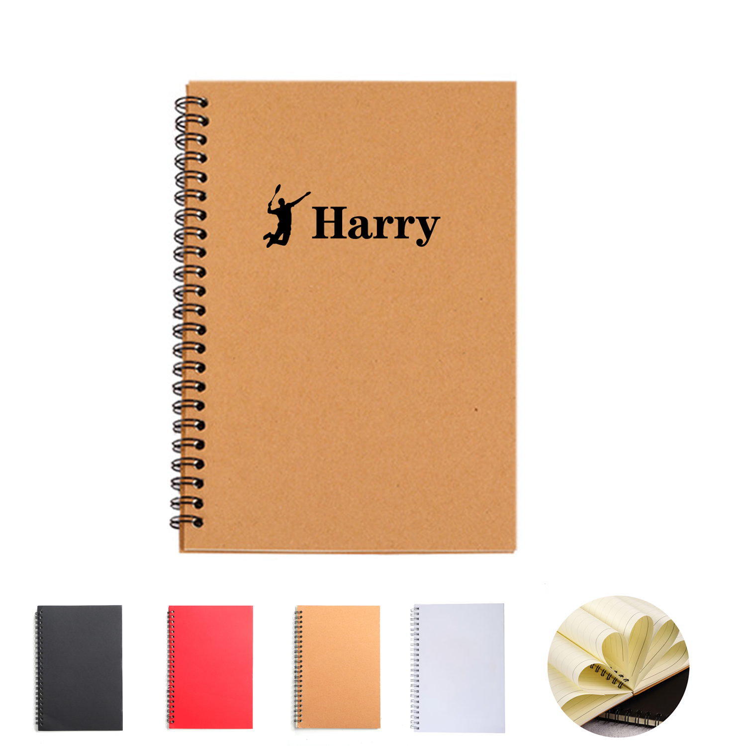 A5 Kraft Cover Ruled Spiral Notebook 3