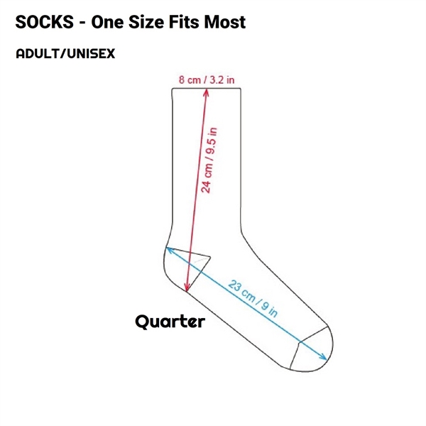 Adult 360 Degree Digital Print Cotton-Blend Quarter Socks 2