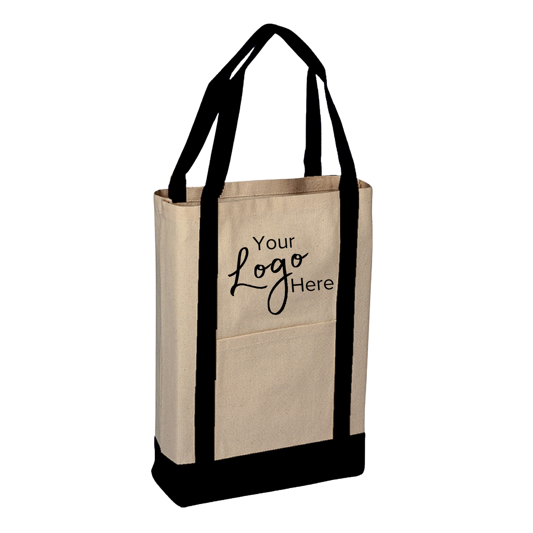 Two-Tone Canvas Deluxe Tote 14"W x 16"H x 4" Gusset Bag, custom tote bag with logo imprint 8