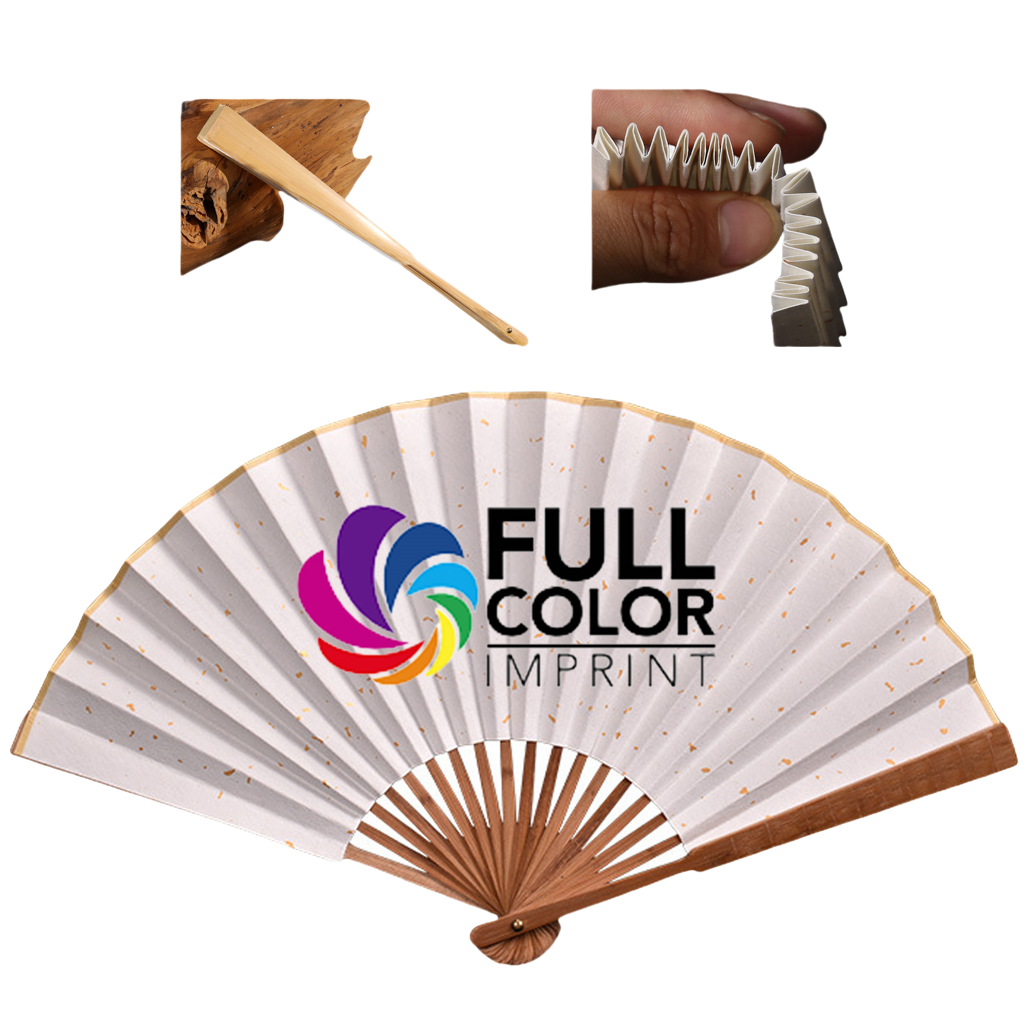 Full Color Collapsible Summer Paper Hand Fan MOQ100 2